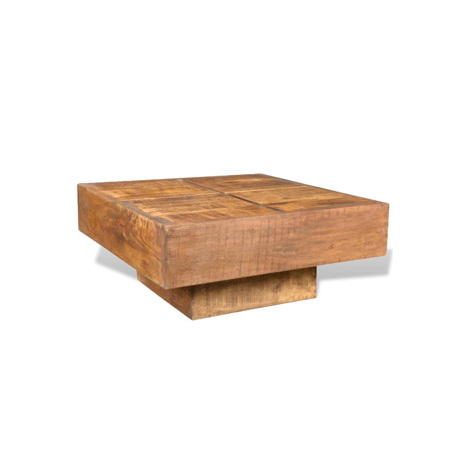 Table basse carrée ViddaXL en bois de manguier massif brun