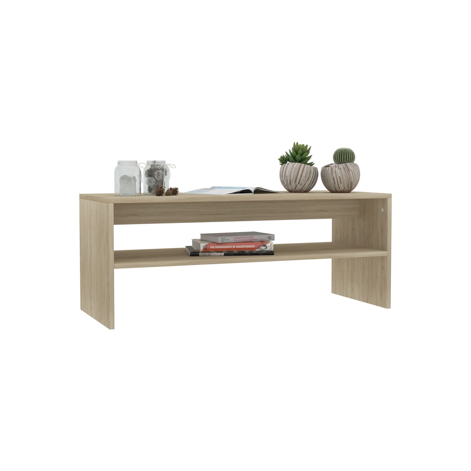 vidaXL Coffee Table Sonoma Oak 39.4"x15.7"x15.7" Chipboard