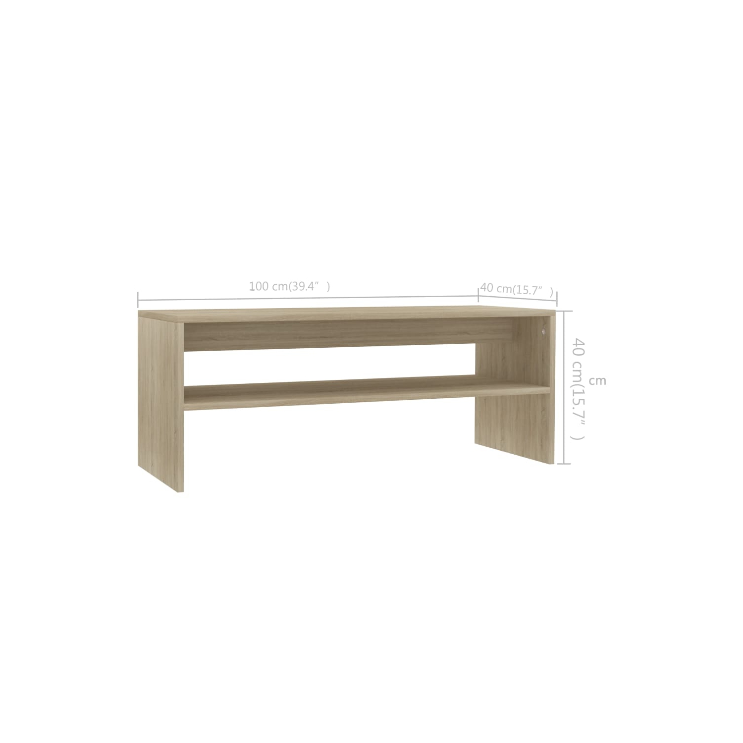 vidaXL Coffee Table Sonoma Oak 39.4"x15.7"x15.7" Chipboard