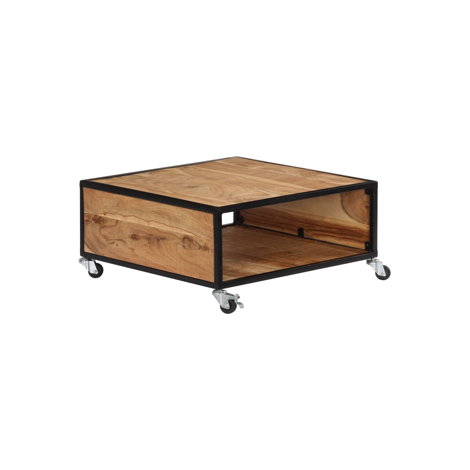 Table basse VidaXL en bois d’acacia massif, 27.5 x 27,5 x 12,5 po
