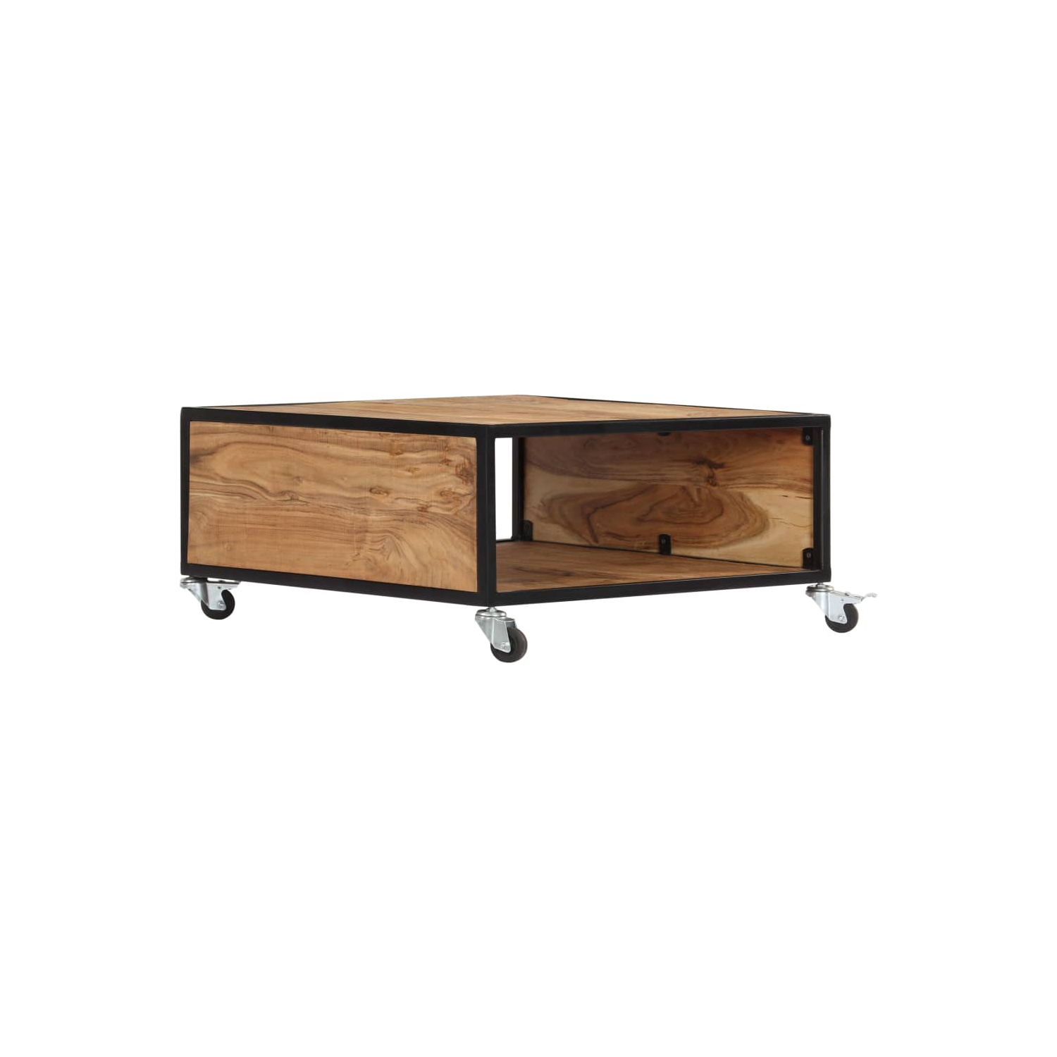 Table basse VidaXL en bois d’acacia massif, 27.5 x 27,5 x 12,5 po