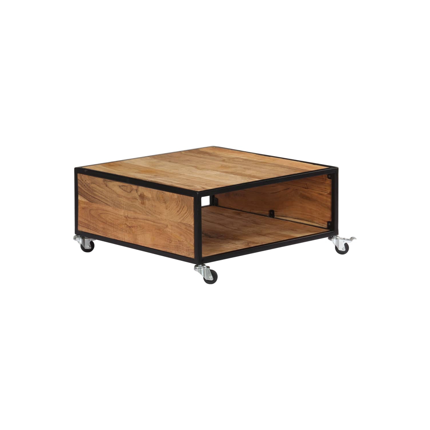 Table basse VidaXL en bois d’acacia massif, 27.5 x 27,5 x 12,5 po