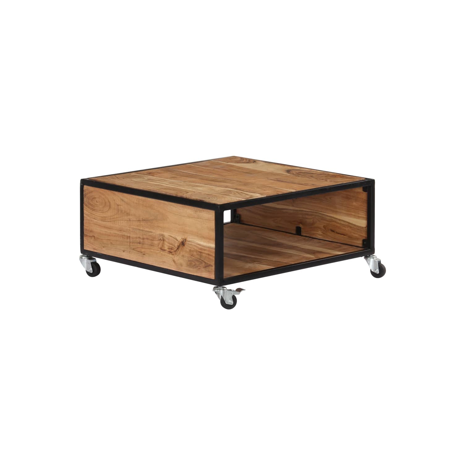 Table basse VidaXL en bois d’acacia massif, 27.5 x 27,5 x 12,5 po