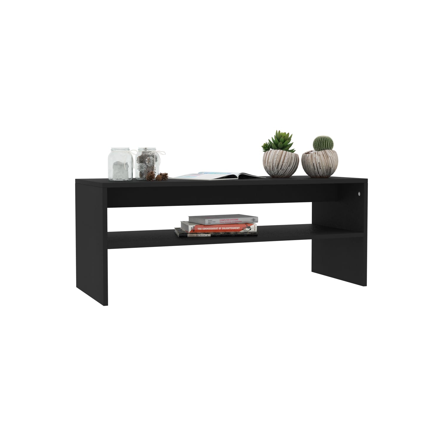 vidaXL Coffee Table Black 39.4"x15.7"x15.7" Chipboard
