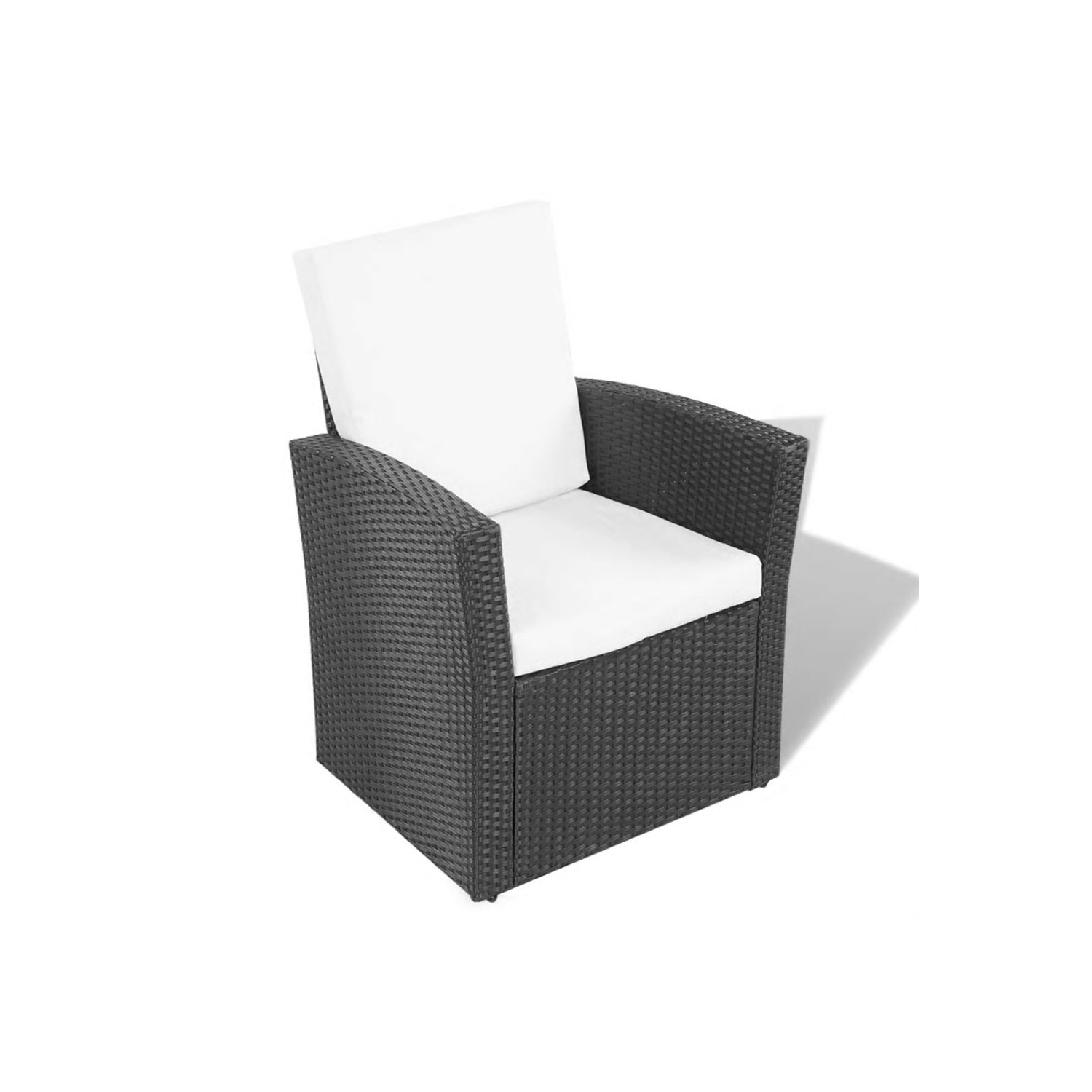 vidaXL 4 Piece Patio lounge set with Cushions Poly Rattan Black