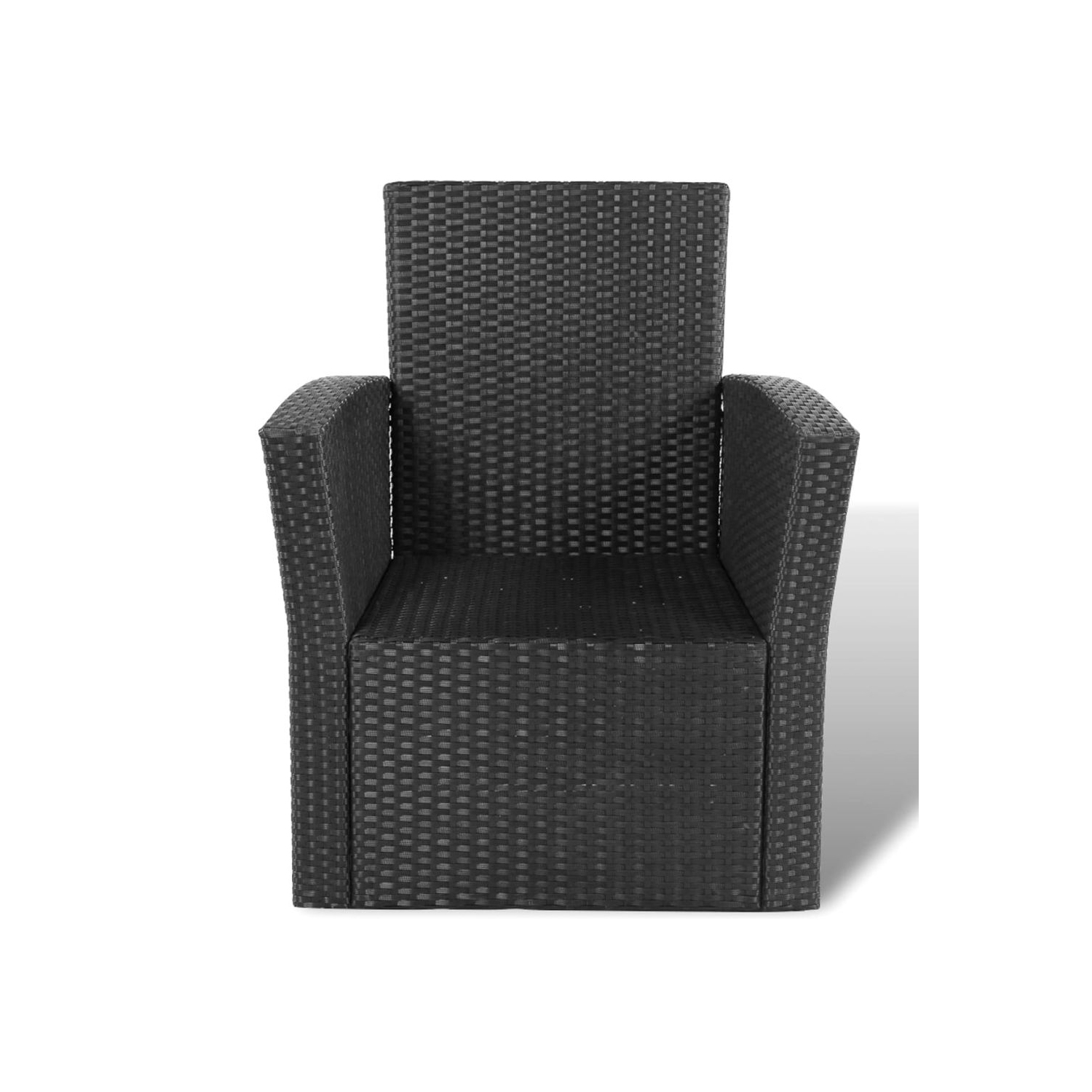 vidaXL 4 Piece Patio lounge set with Cushions Poly Rattan Black