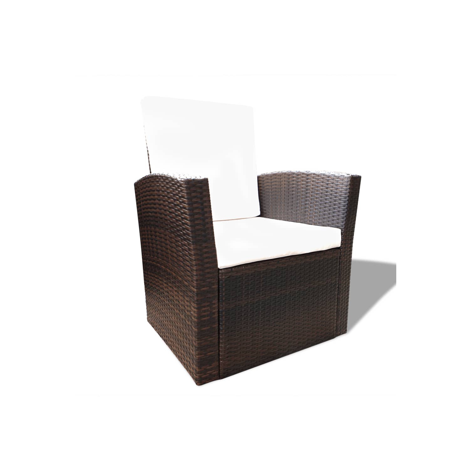 vidaXL 4 Piece Patio lounge set with Cushions Poly Rattan Brown