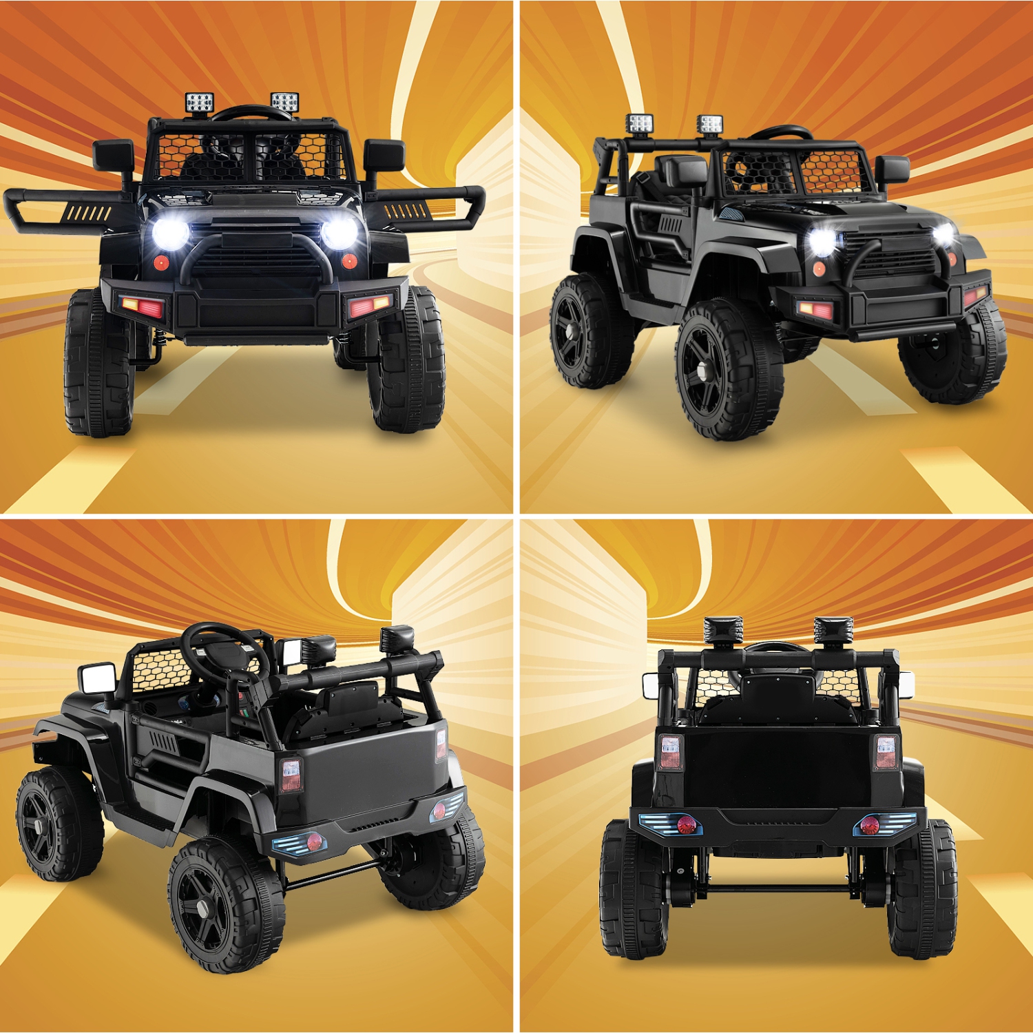 Costway 12V Battery Powered Ride On Truck Electric Kids Ride On Car with Remote Control 4-Wheel Vehicle Toy for Boys & Girls