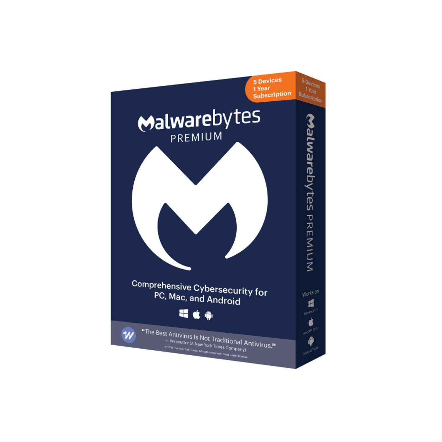 Malwarebytes - Premium 5-User 1-Year Bil Pc/Mac/Android