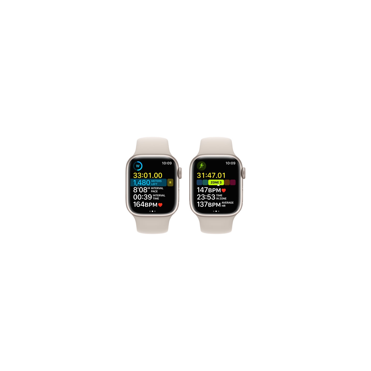 Refurbished - Apple Watch Series 8 (GPS) 41mm Starlight Aluminum Case with Starlight Sport Band - Small / Medium