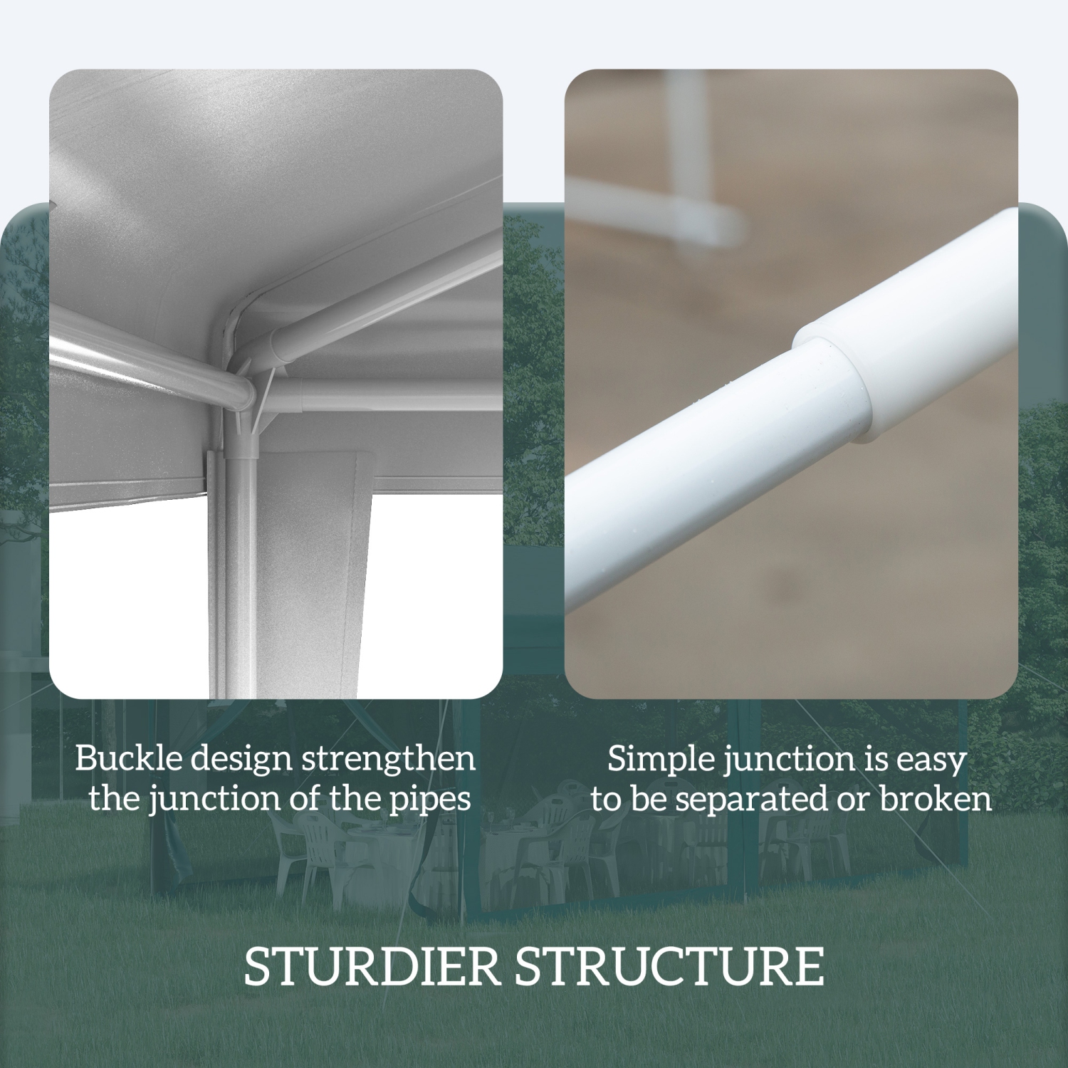 Abri de jardin portatif Outsunny 10&nbsp;pi, tente de fête, abri de jardin pliant, abri de jardin extérieur, blanc