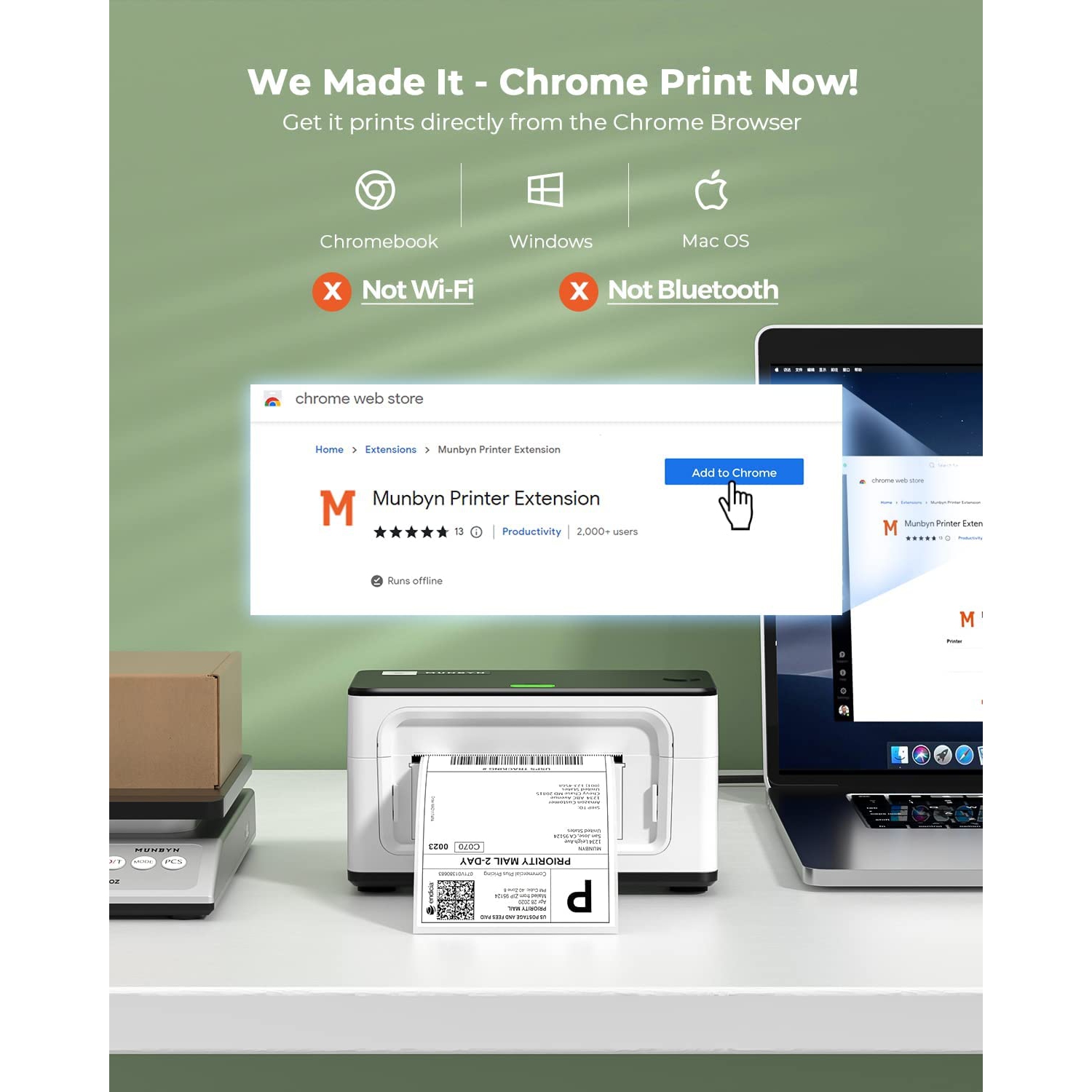 Shipping Label Printer, 4x6 Label Printer for Shipping Packages, USB Thermal Printer for Shipping Labels Home Small Business, Compatible with Etsy,