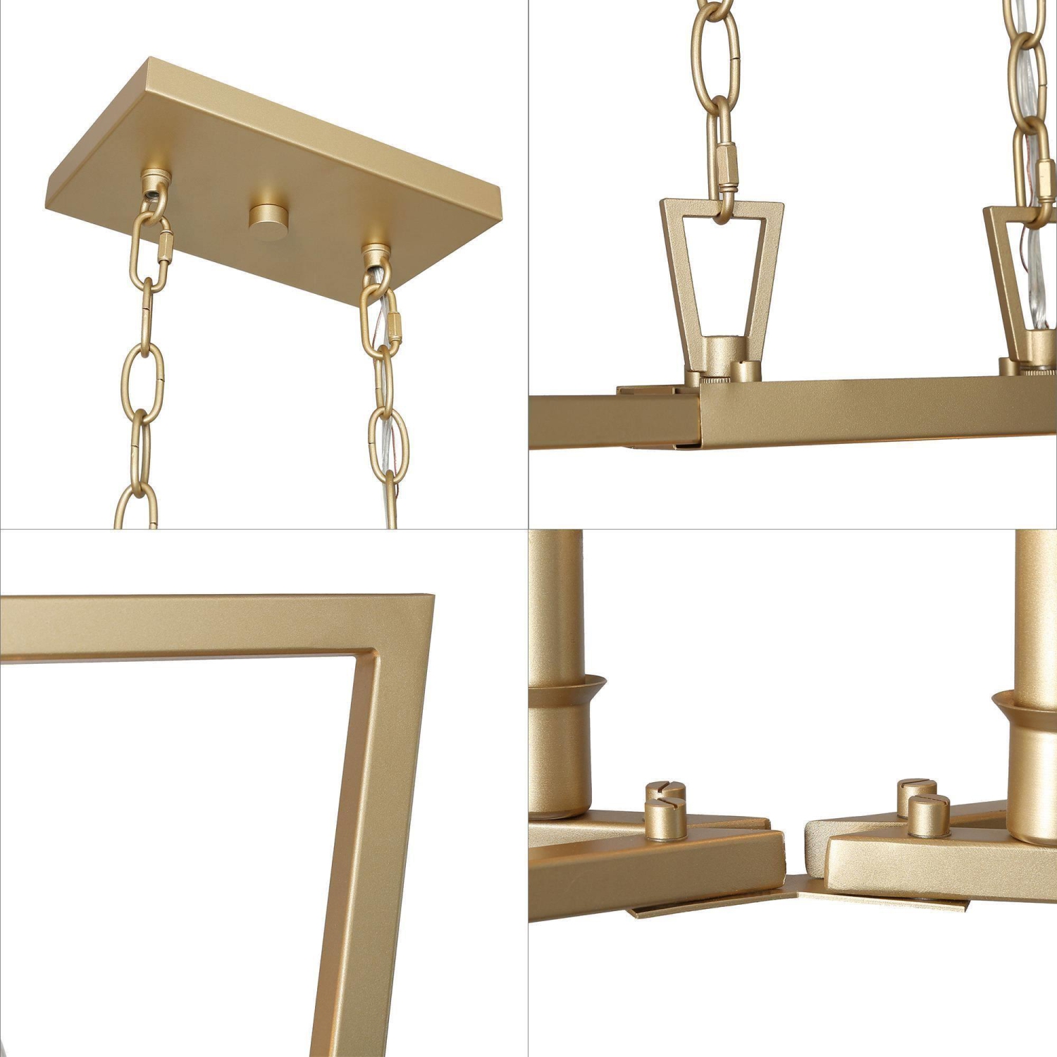 Modern Gold Kitchen Candlestick Chandelier, 28.5 in. 6-Light Kitchen Island Chandelier Light for Living and Dining Room