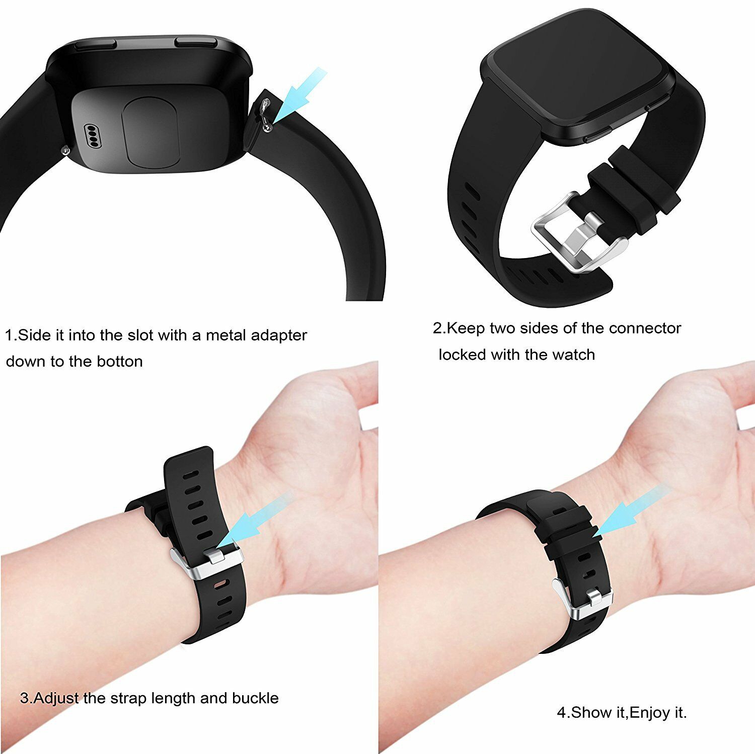 Fitbit Versa, Versa Lite, Versa 2, Versa SE, Vancle Classic Accessory Bands Replacement Sports Watch Wristband Strap