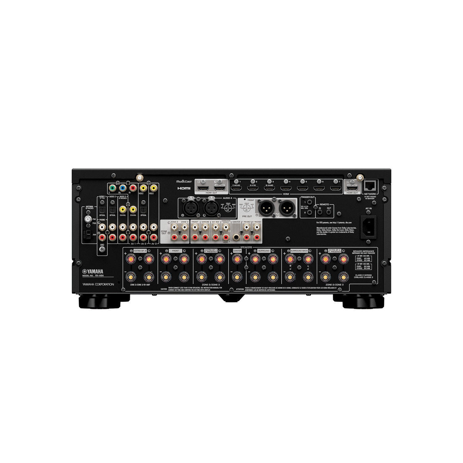 Récepteur AV 11.2 canaux 150 W RX-A8A de Yamaha avec HDMI 8K et MusicCast - Noir