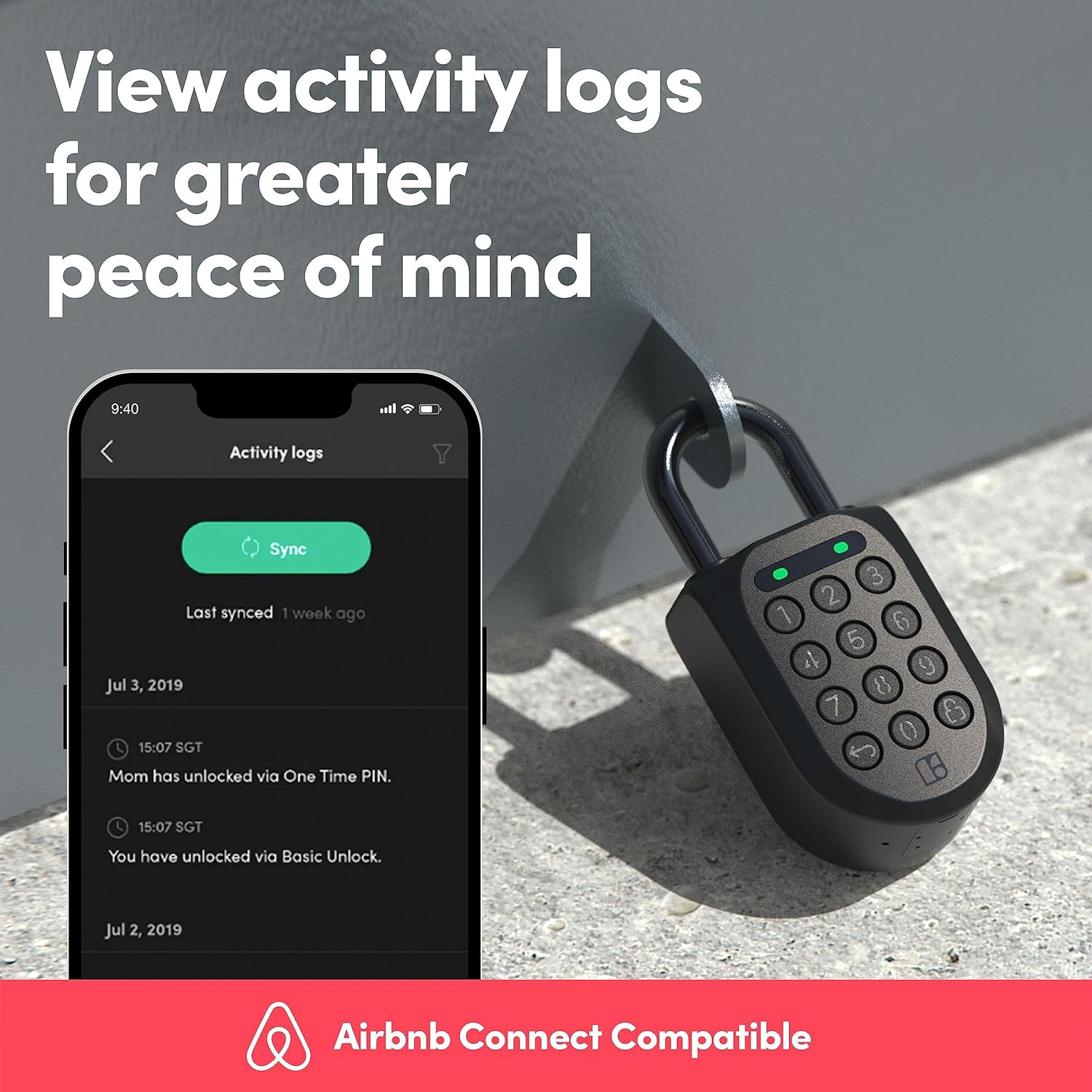 igloohome New Smart Padlock 2, The Toughest Smart Padlock – Generate Access from Anywhere with The Mobile app (iOS/Android) – No WiFi Needed,