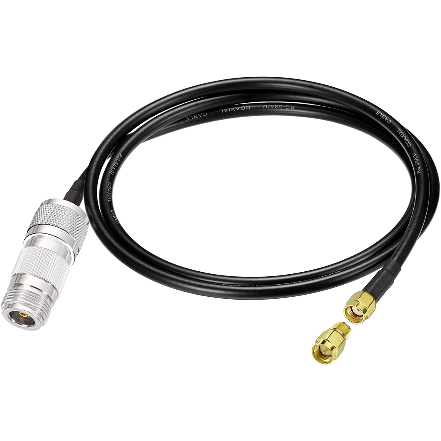 E RP-SMA Male to N Male RG58 Low Loss Cable 3ft + SMA Male to RP-SMA Female Adapter + N Female to N Female Adapter for WiFi 4G LTE Lora Antenna