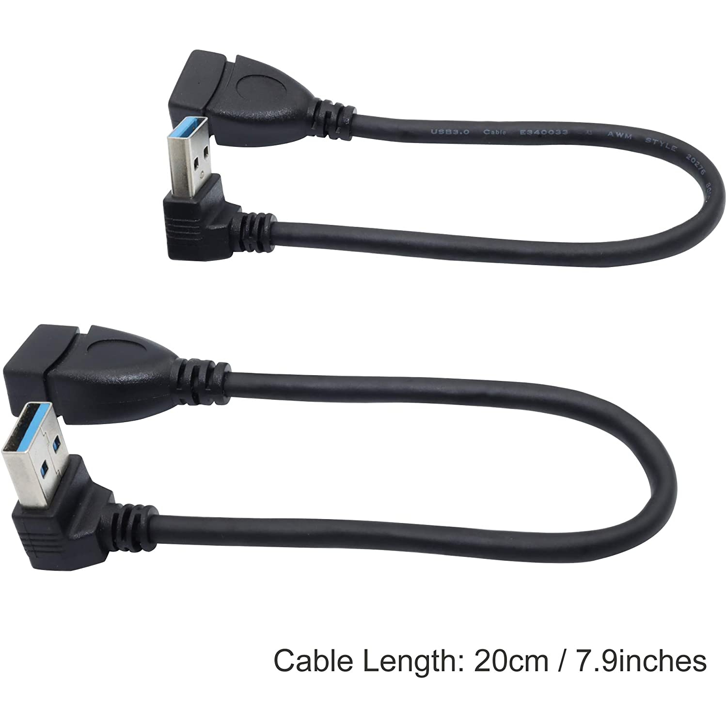 Male to Female Extension Cable - 2Pack USB 3.0 Male to Female Adapter 7.9inches