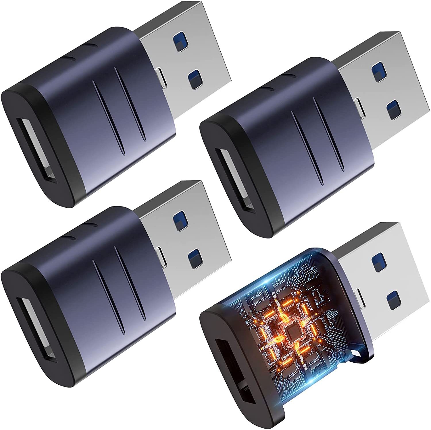 USB C to USB A Adapter 4Pack USB3.0 High-Speed Data Transfer Type C Converter Compatible with MacBook Pro 2021 iPhone 11 12 13 14 Max,iPad Air 4 5 Mini 6 Samsung Galaxy S8 S9 S10 S