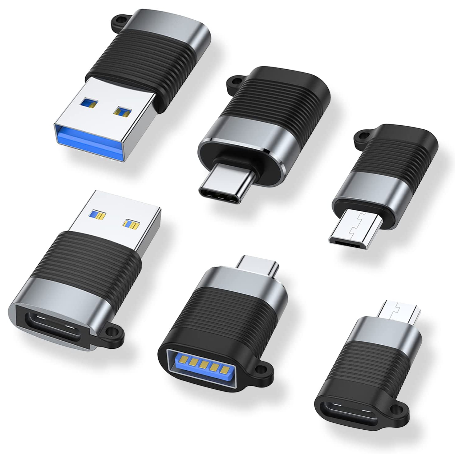 Adaptateur USB-C, connecteur de convertisseur micro USB mâle vers USB-C femelle, USB 3.0 mâle vers USB-C femelle, connecteur de convertisseur USB-C