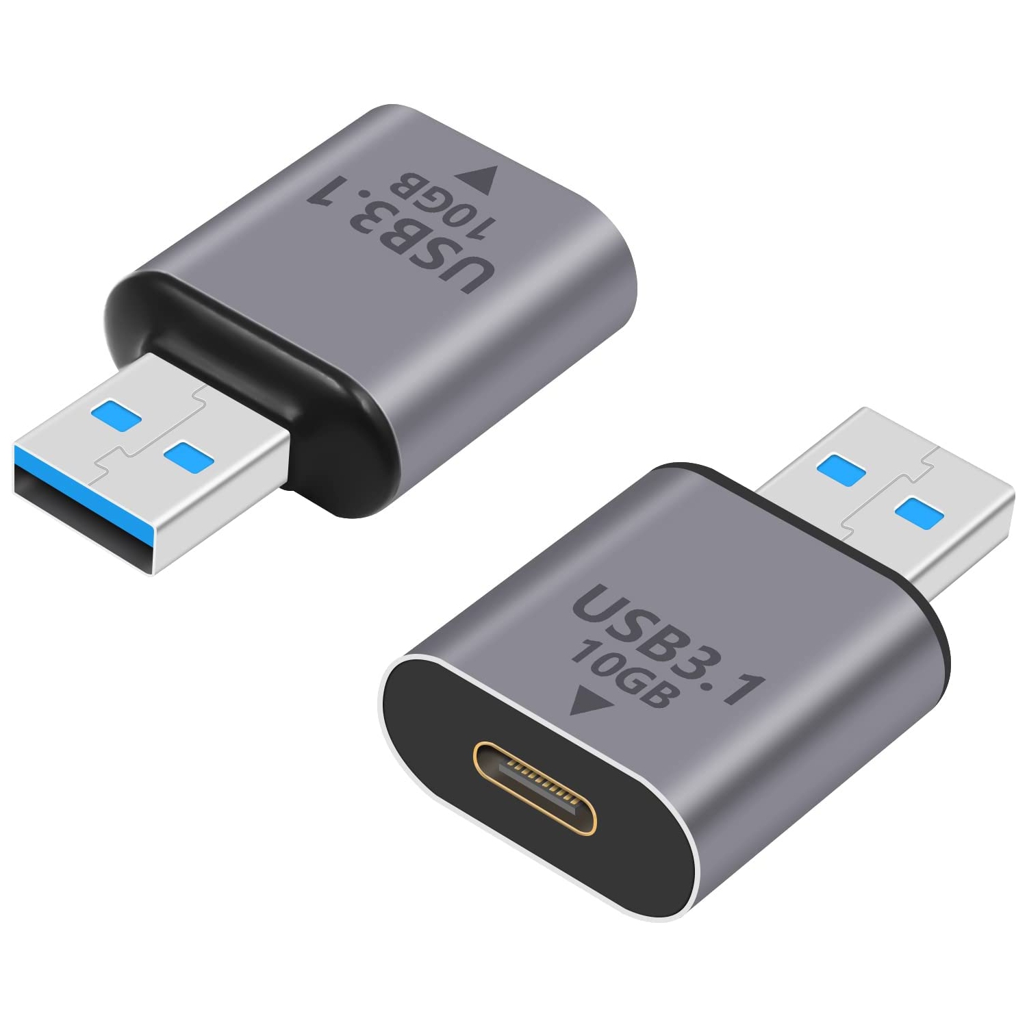 P USB C Female to USB Male Adapter, 3.1 Gen2 USB to USB C Adapter, 10Gbps USB 3.1 Type C to Type A Charger Converter OTG Fast Charging Compatible with iPhone, MacBook, Samsung Gala