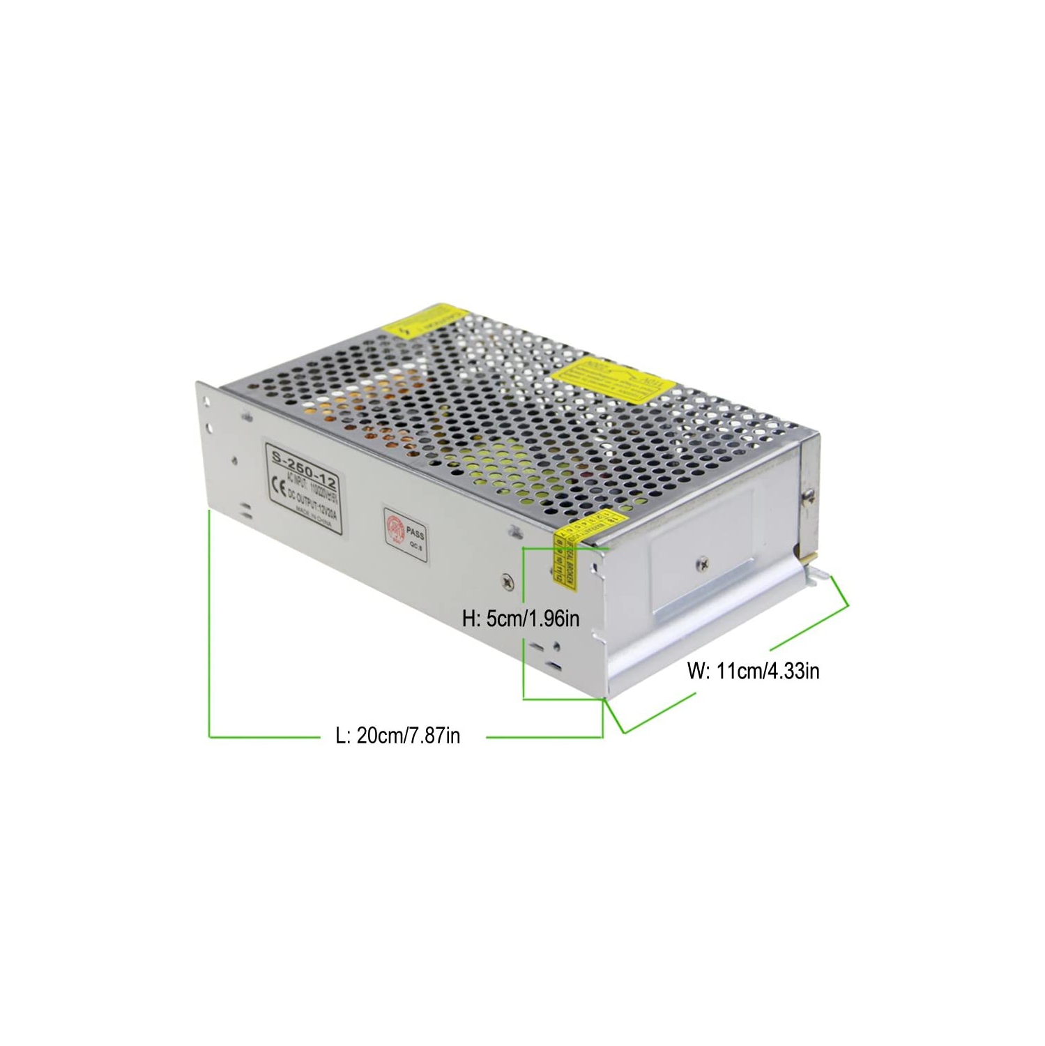 A DC 12V 20A 240W Power Supply Transformer Switch AC 110V/220V to DC 12V 20amp Switching Adapter Converter Driver for LED Strip Light CCTV Camera