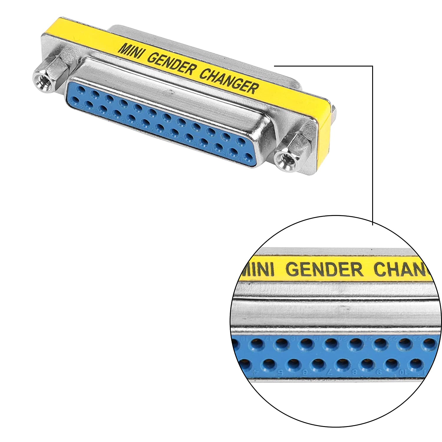 M DB25 25 Pin Gender Changer D-SUB 25Pin Coupler Serial Cable Gender Changer RS232 VGA Adapter Connetor for Applications Pack of 2