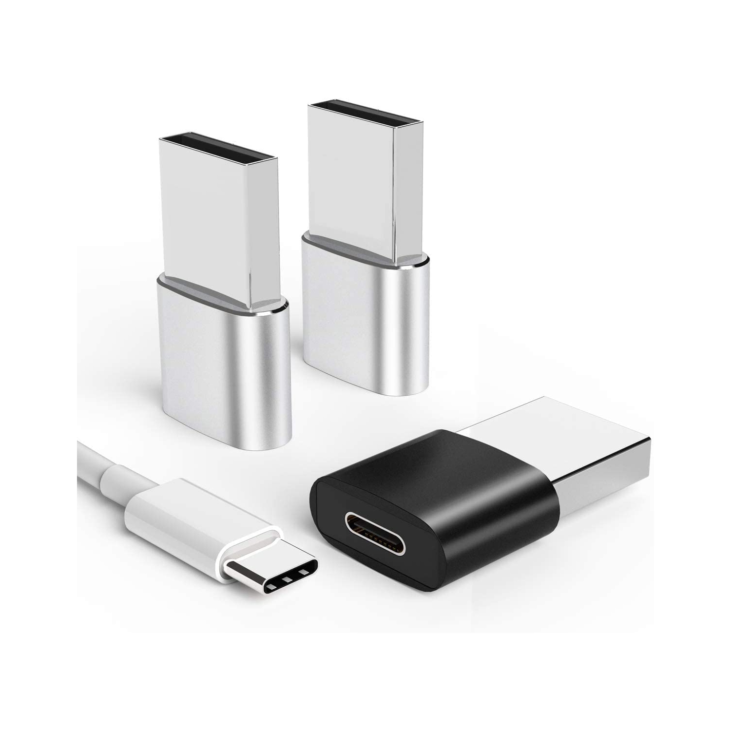 USB C to USB Adapter Type-c Female to A Male Power Charger Connector(3pack)Thunderbolt Charging Block Portable for Apple Iphone 11 12 13 Pro Max Ipad Samsung Galaxy S20 S21 S22 Not