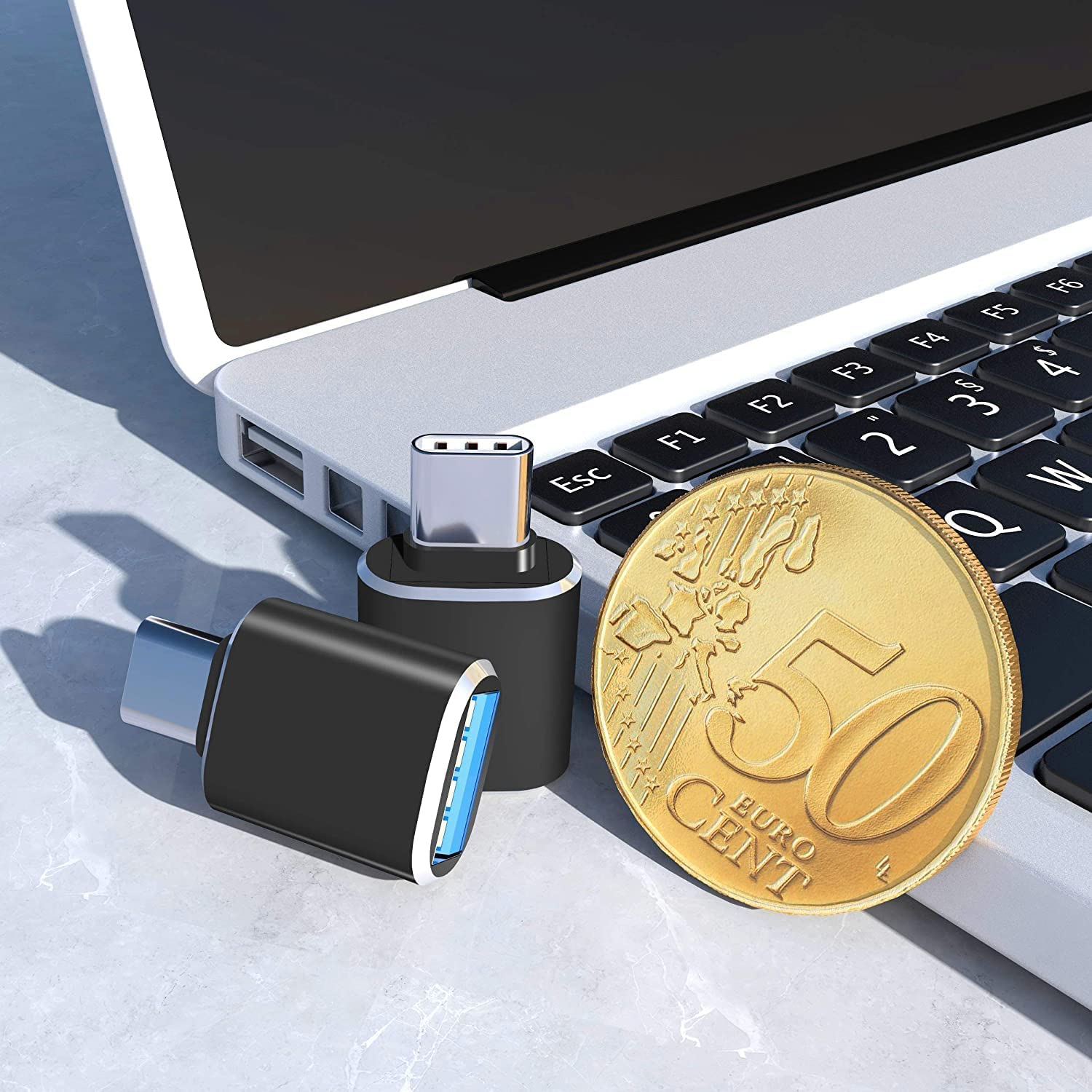 Paquet de 2 adaptateurs USB de type C à USB 3.0 femelle OTG pour MacBook Pro, MacBook Air 2020, iPad Pro 2020 et autres appareils de type C.