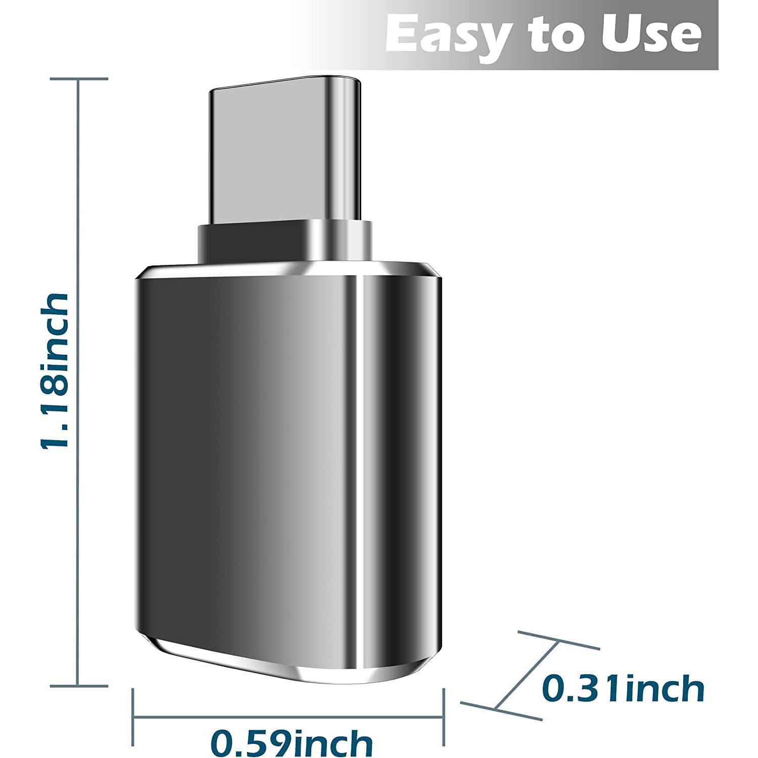 Paquet de 2 adaptateurs USB de type C à USB 3.0 femelle OTG pour MacBook Pro, MacBook Air 2020, iPad Pro 2020 et autres appareils de type C.