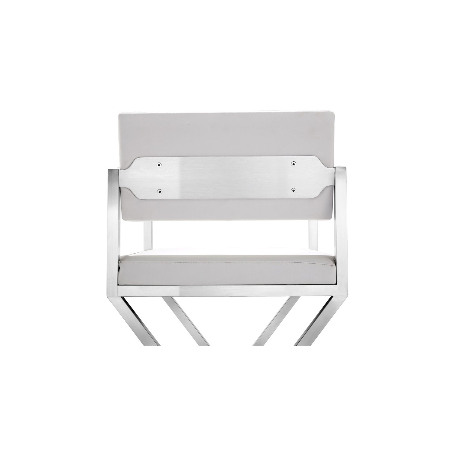 TOV Furniture Director 30" Stainless Steel/Fabric Bar Stool in White