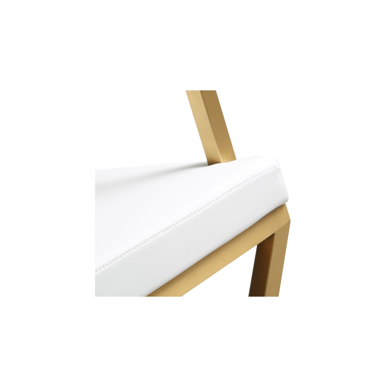 TOV Furniture Director 30" Steel/Fabric Bar Stool in White/Gold