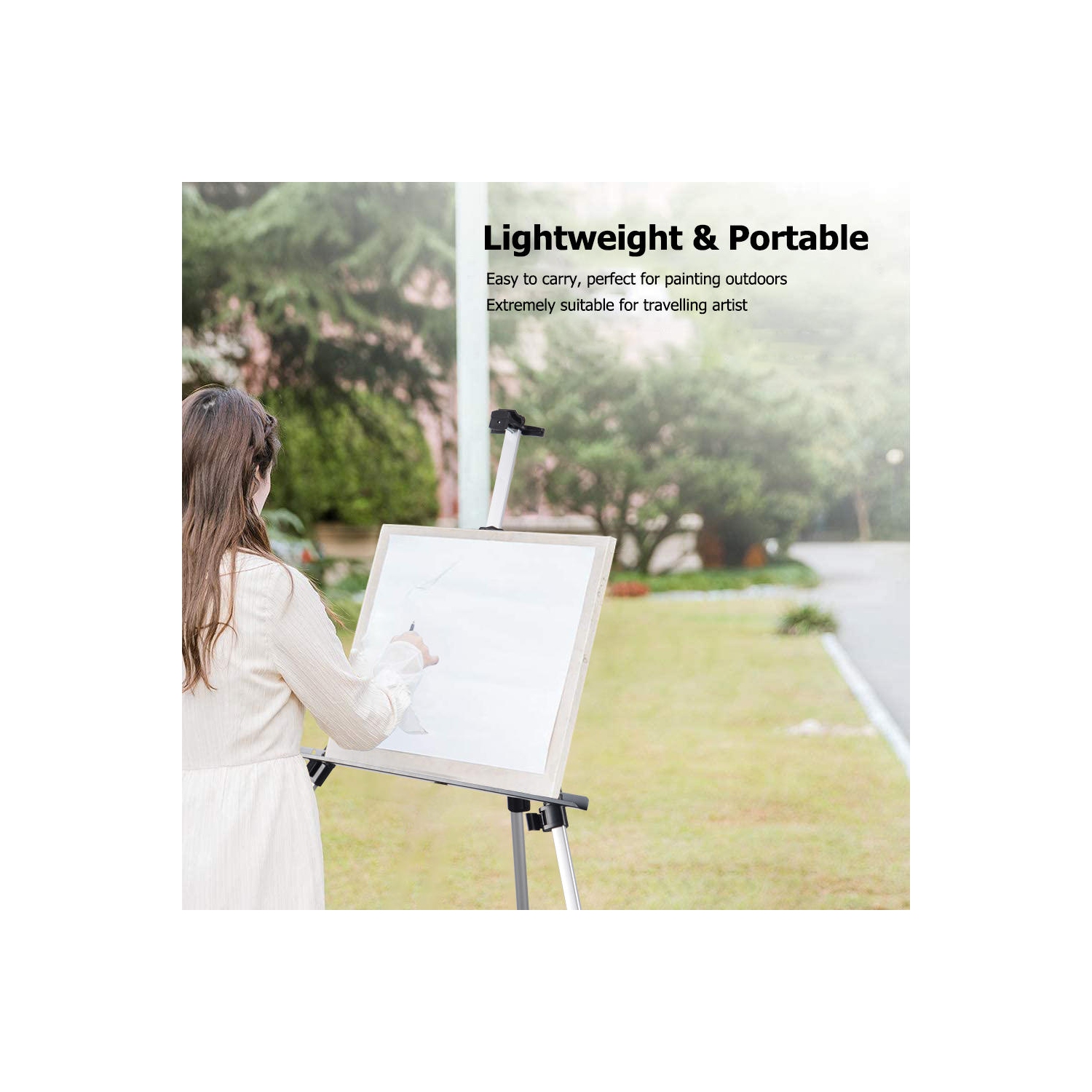 Chevalet d'art trépied en aluminium portable, monopodes réglables pour affiche affichant le dessin et la peinture