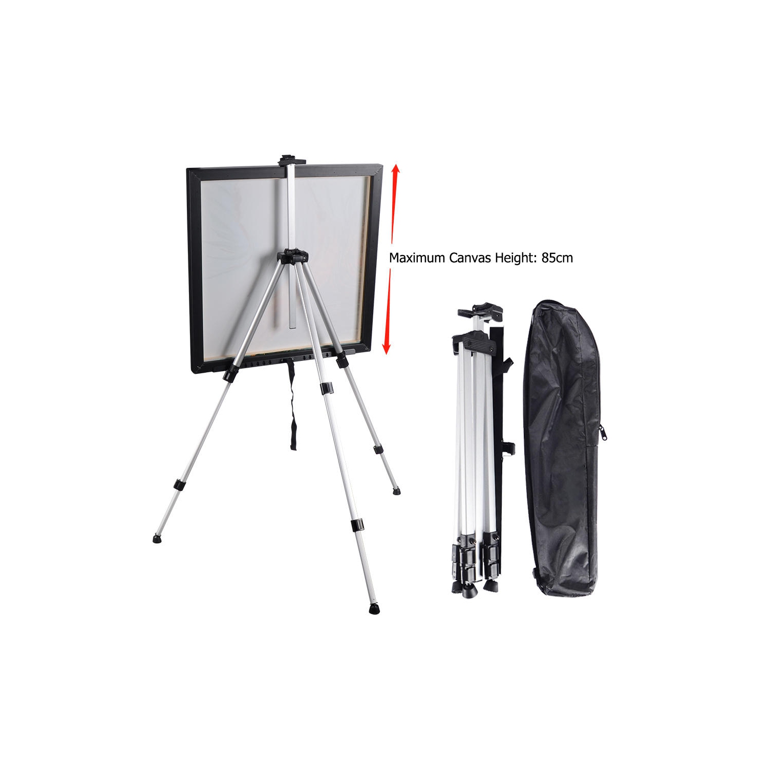 Chevalet d'art trépied en aluminium portable, monopodes réglables pour affiche affichant le dessin et la peinture