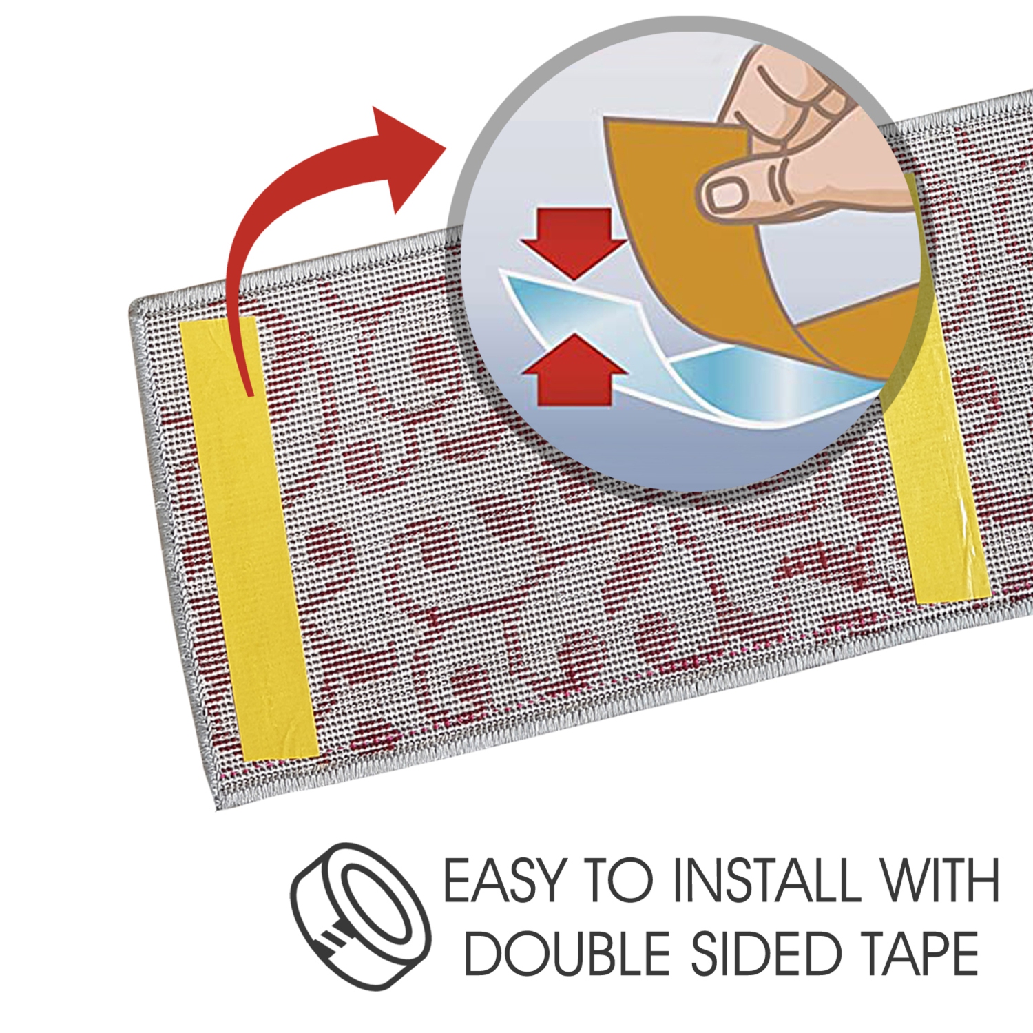 SussexHome Stair Treads - Carpet Strips for Indoor Stairs - Easy to Install with Double Adhesive Tape - Safe, 9" X 28" - 4-Pack - Red