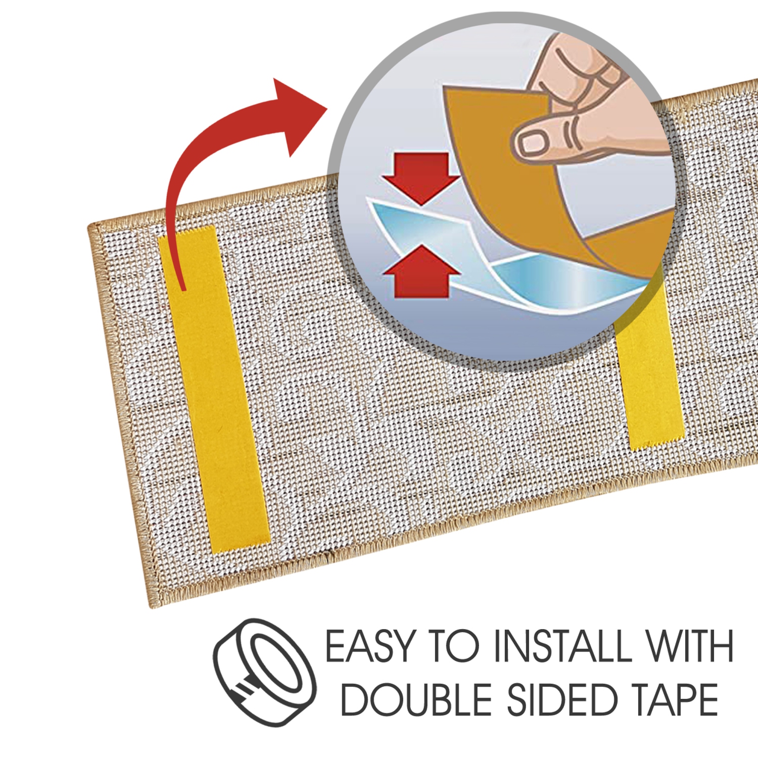 SussexHome Stair Treads - Carpet Strips for Indoor Stairs - Easy to Install with Double Adhesive Tape - Safe, 9" X 28" - 13-Pack - Beige