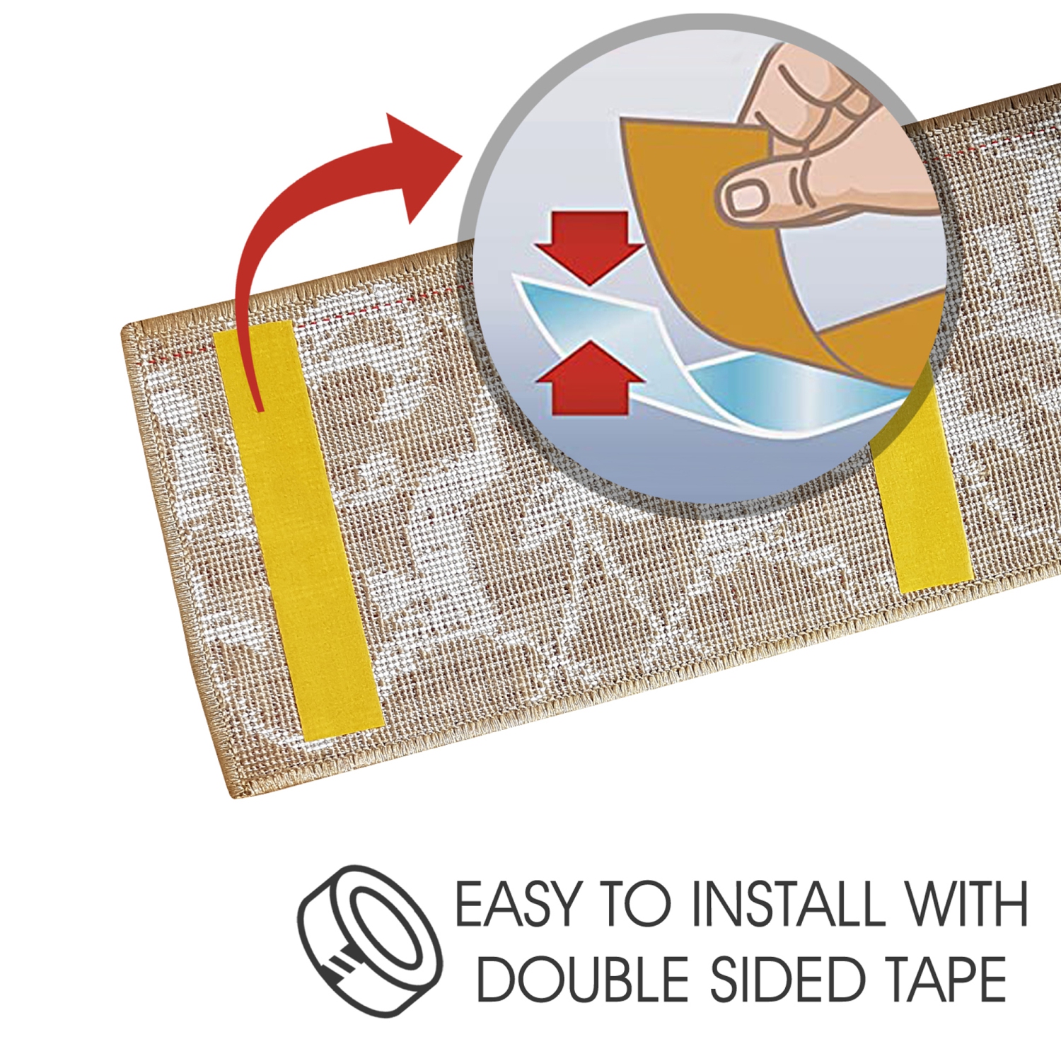 SussexHome Stair Treads - Carpet Strips for Indoor Stairs - Easy to Install with Double Adhesive Tape - Safe, 9" X 28" - 7-Pack - Beige