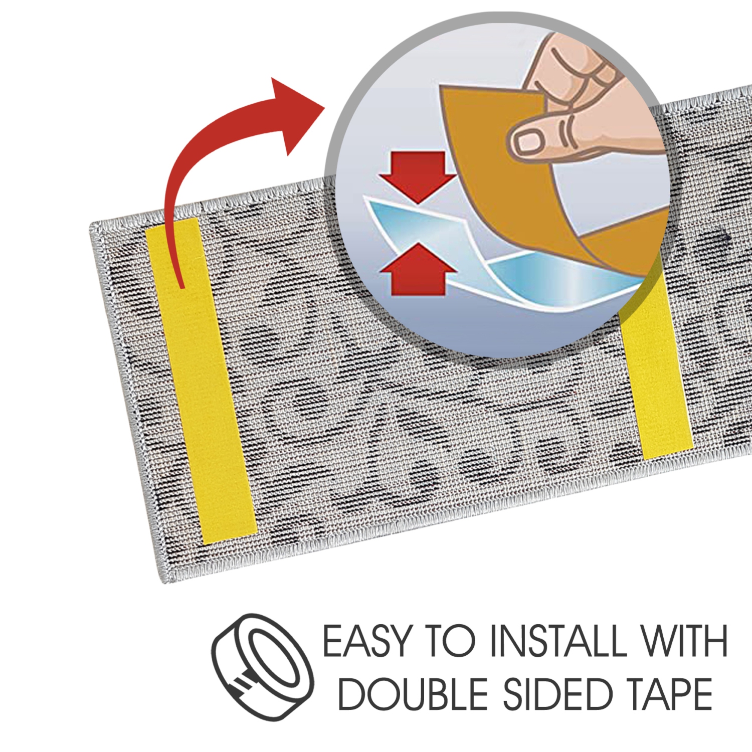 SussexHome Stair Treads - Carpet Strips for Indoor Stairs - Easy to Install with Double Adhesive Tape - Safe, 9" X 28" - 4-Pack - Navy