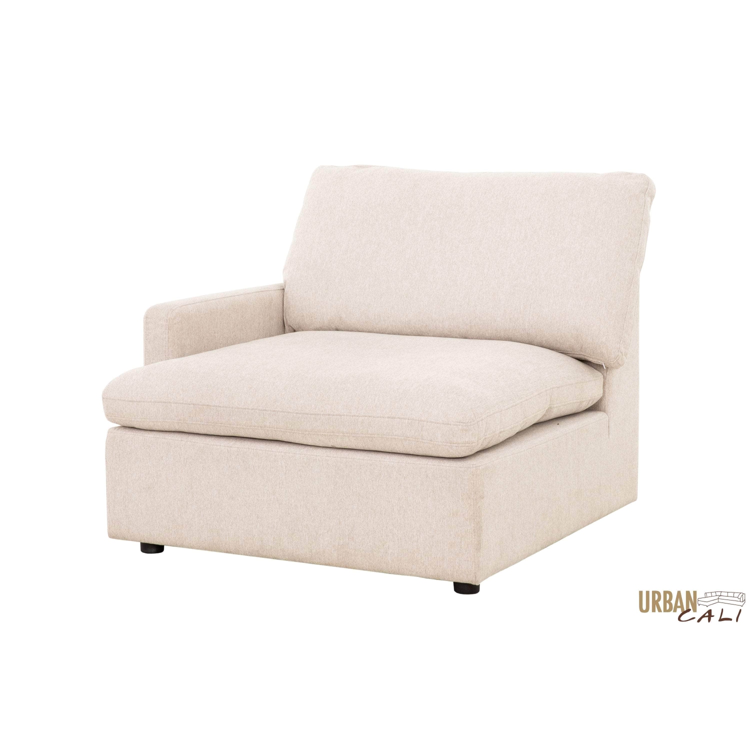 Urban Cali Long Beach Modular L-Shaped Sectional Sofa with Ottoman