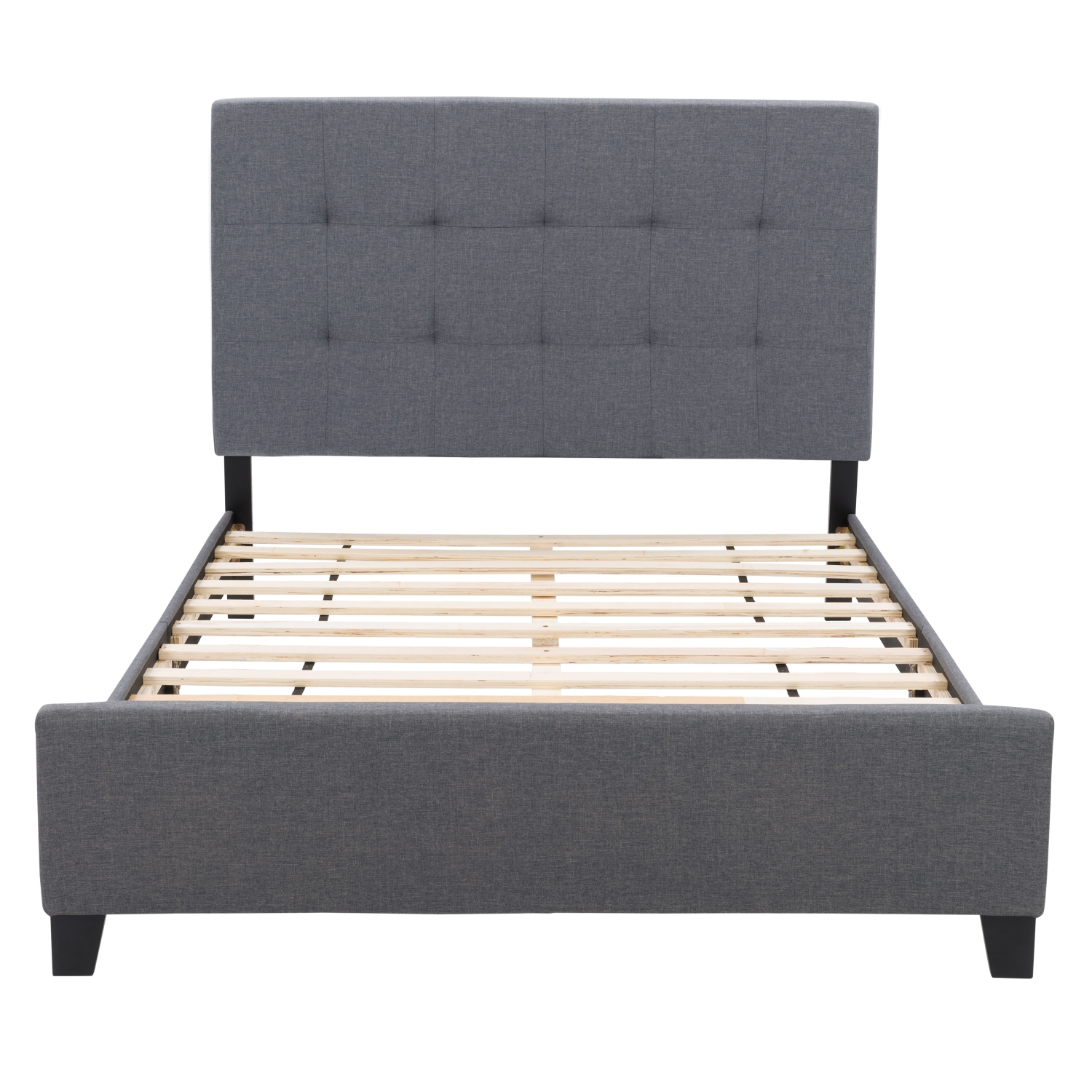 CorLiving Ellery Grey Fabric Tufted Bed, Double