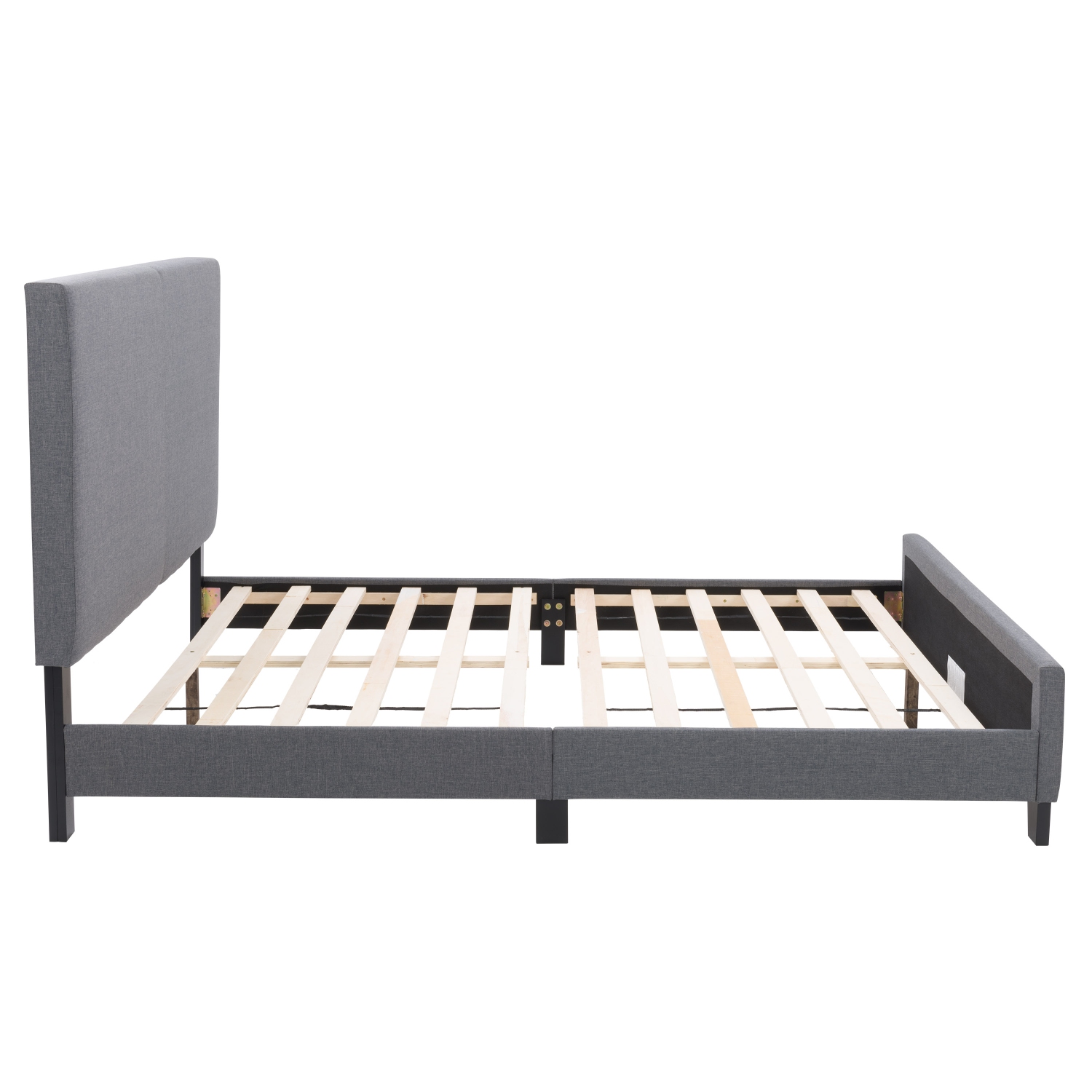 CorLiving Juniper Grey Fabric Upholstered Bed, Double