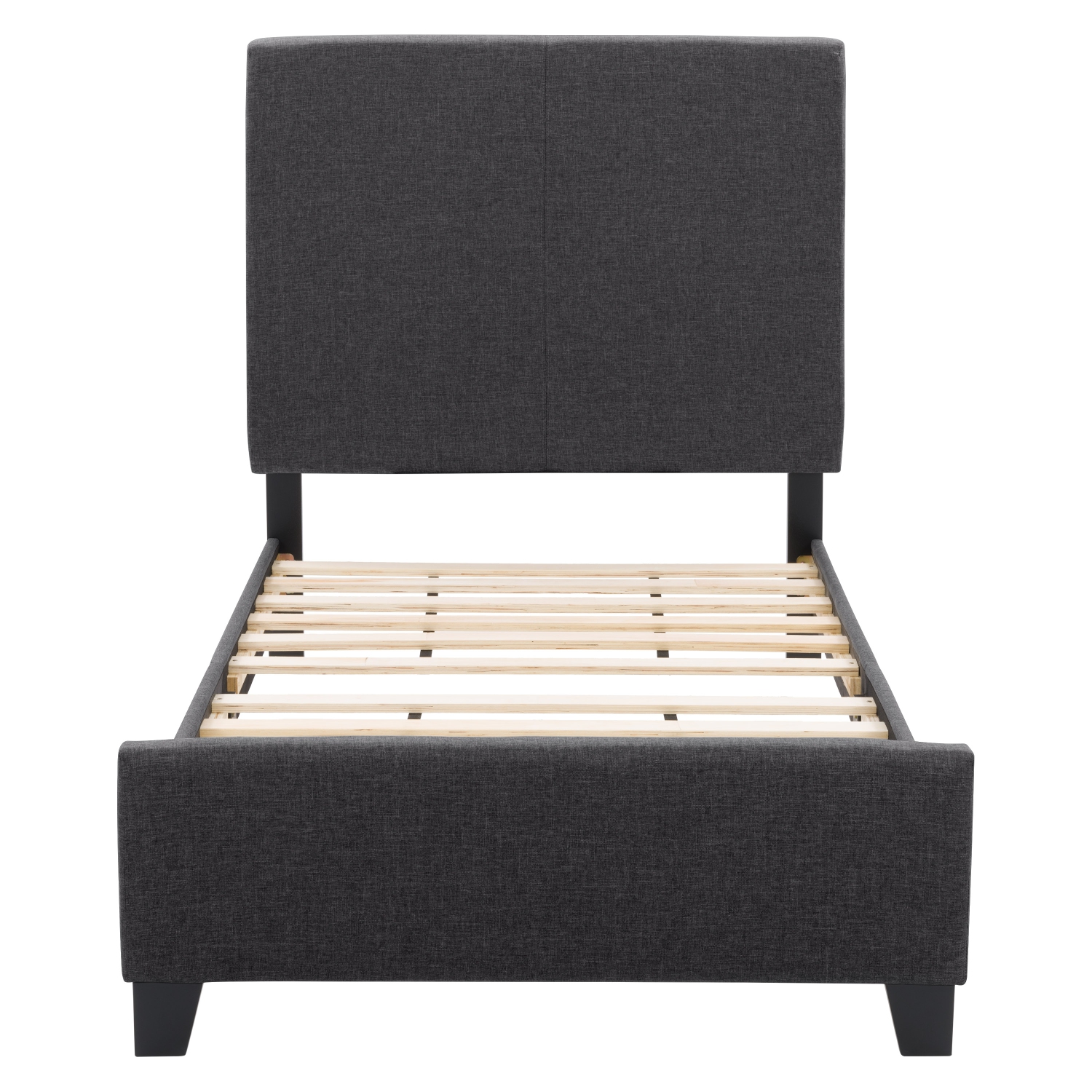 CorLiving Juniper Charcoal Fabric Upholstered Bed, Single