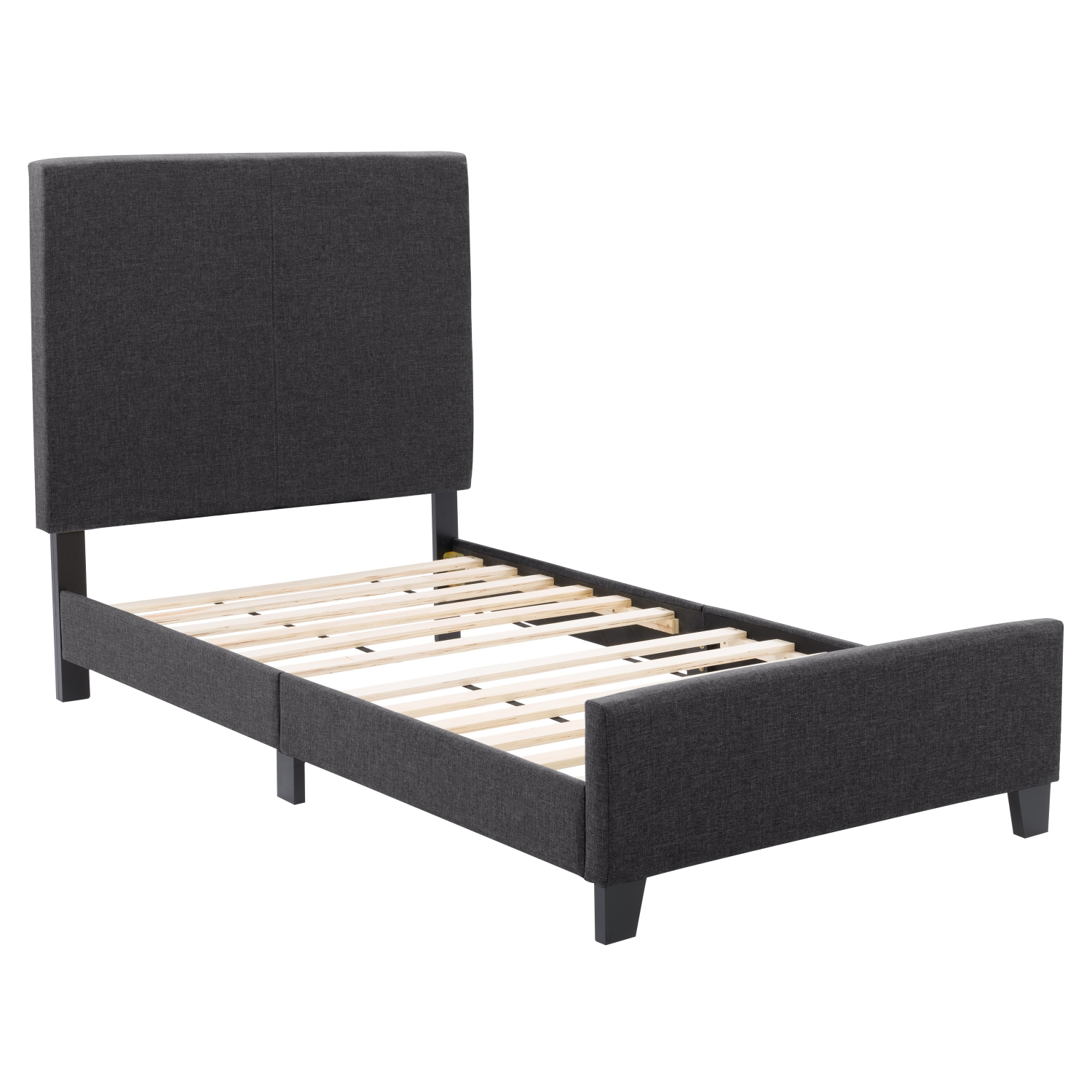 CorLiving Juniper Charcoal Fabric Upholstered Bed, Single