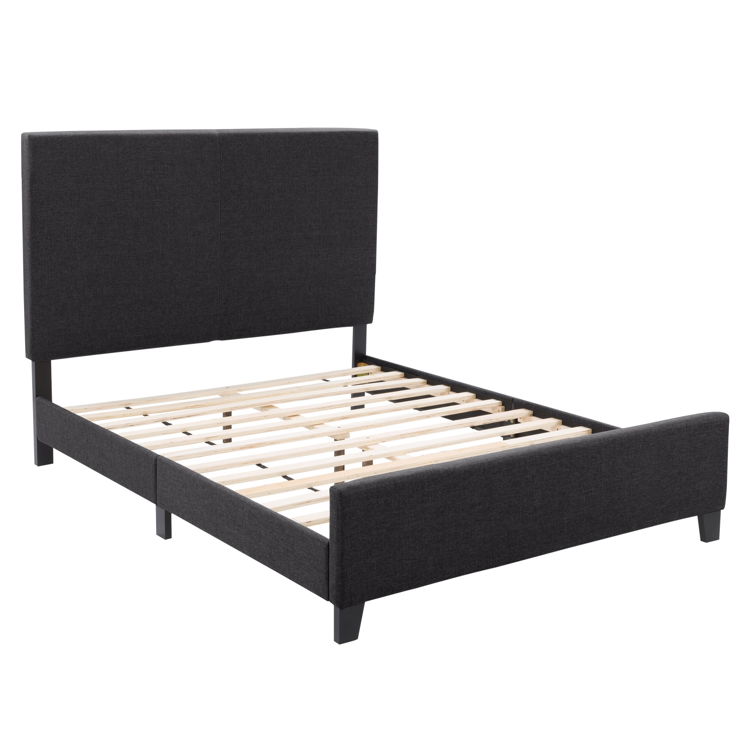 CorLiving Juniper Charcoal Fabric Upholstered Bed, Double