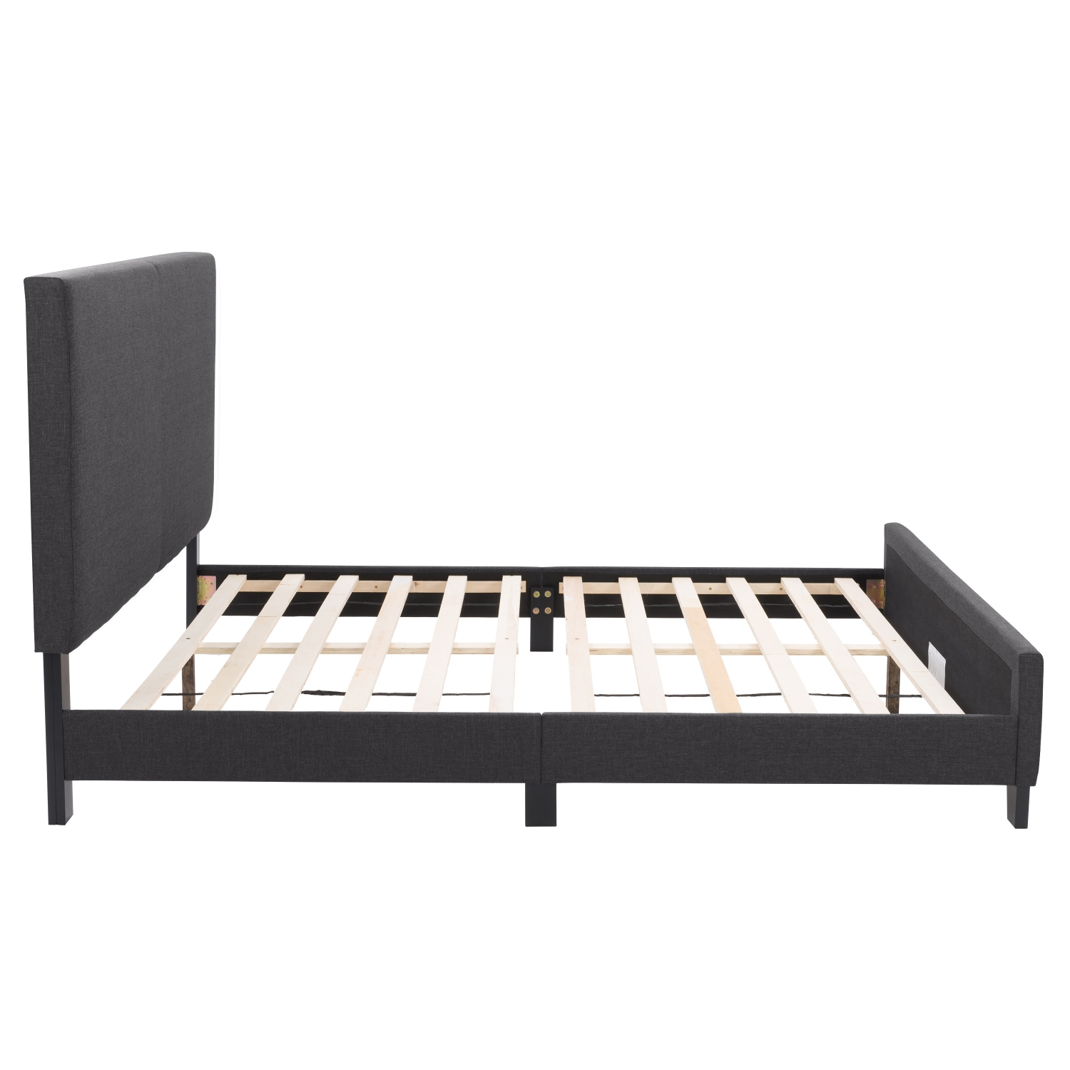 CorLiving Juniper Charcoal Fabric Upholstered Bed, Double