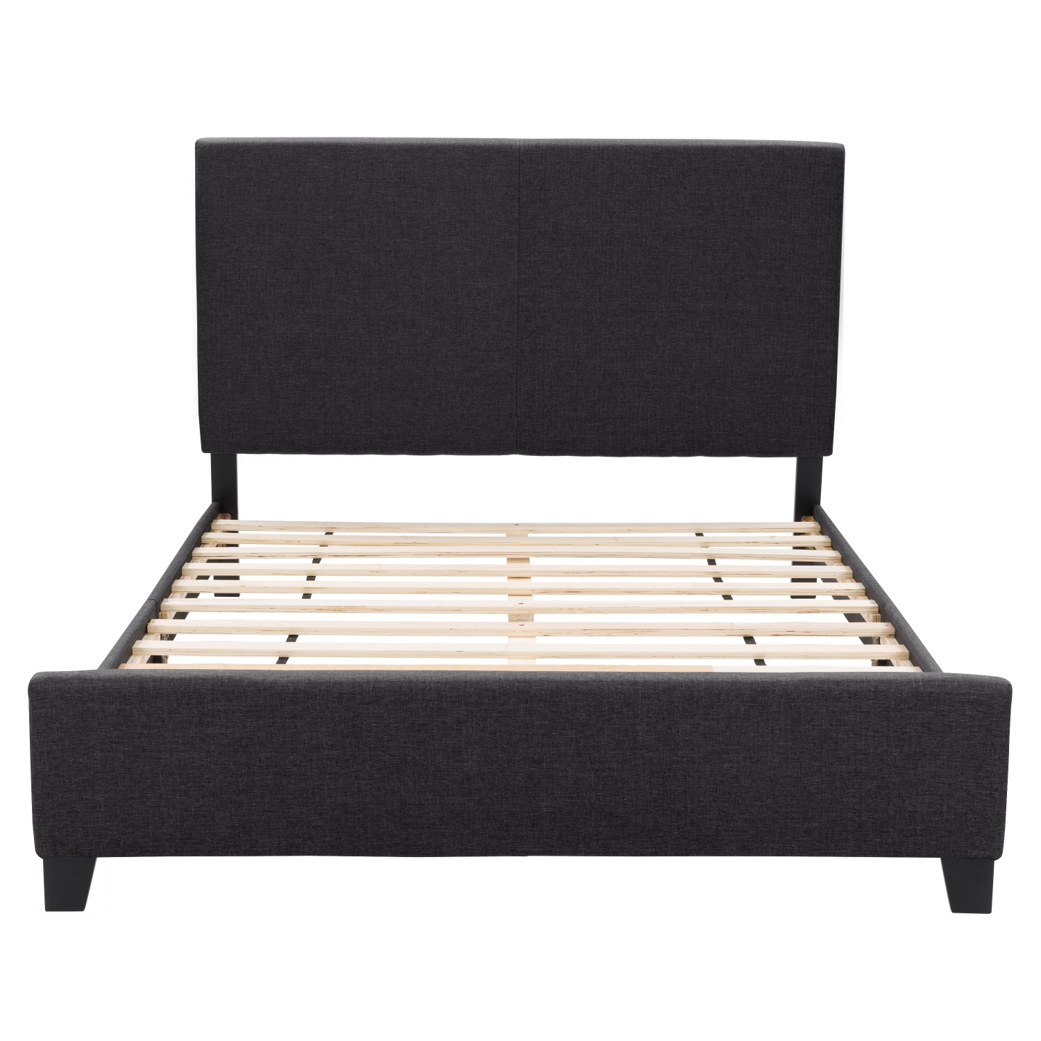 Lit recouvert en tissu anthracite Juniper de CorLiving, grand lit