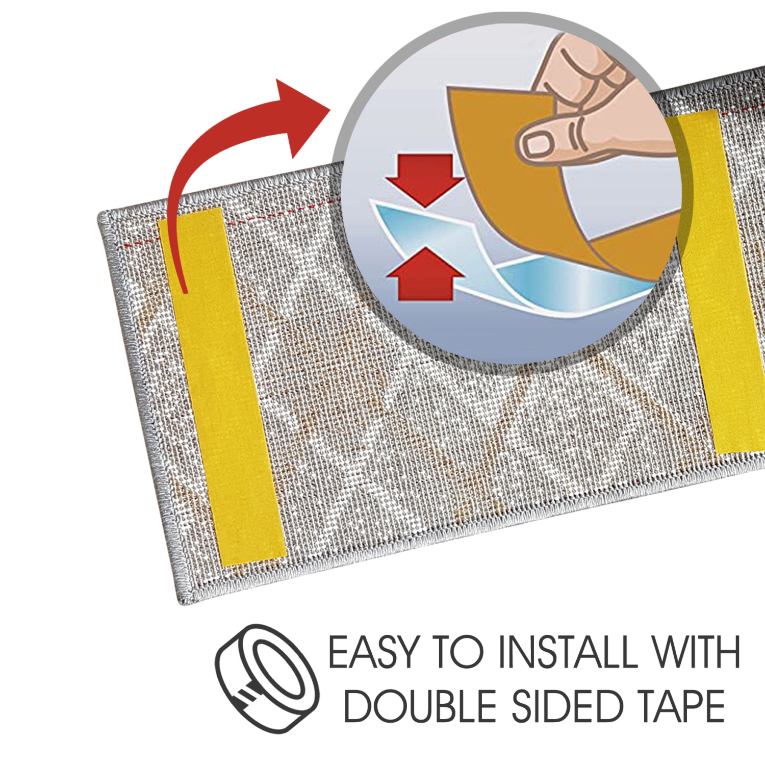 SussexHome Stair Treads - Carpet Strips for Indoor Stairs - Easy to Install with Double Adhesive Tape - Safe, 9" X 28" - 4-Pack - Red