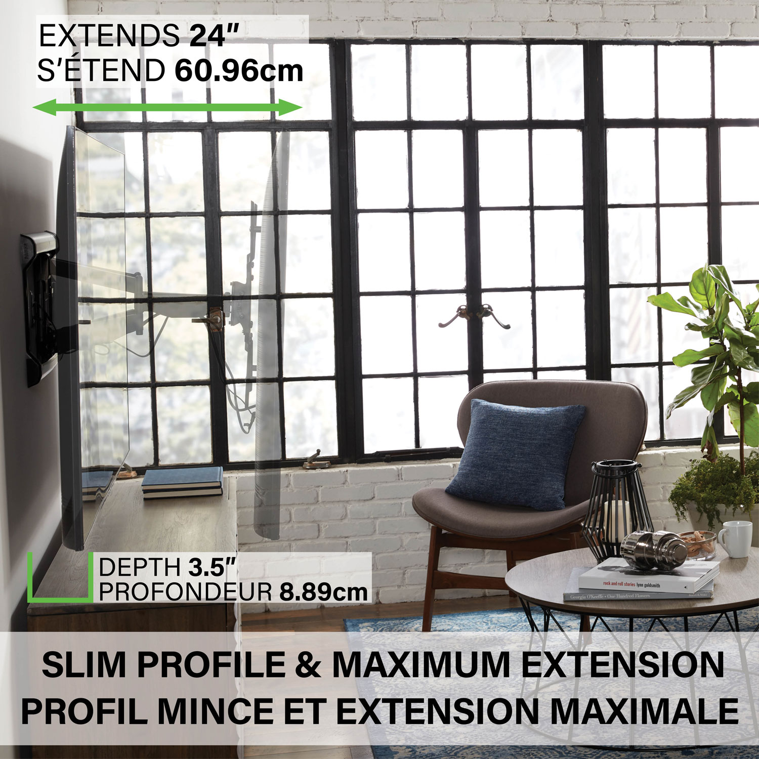 Support mural articulé Classic de SANUS pour téléviseur de 37 à 90 po