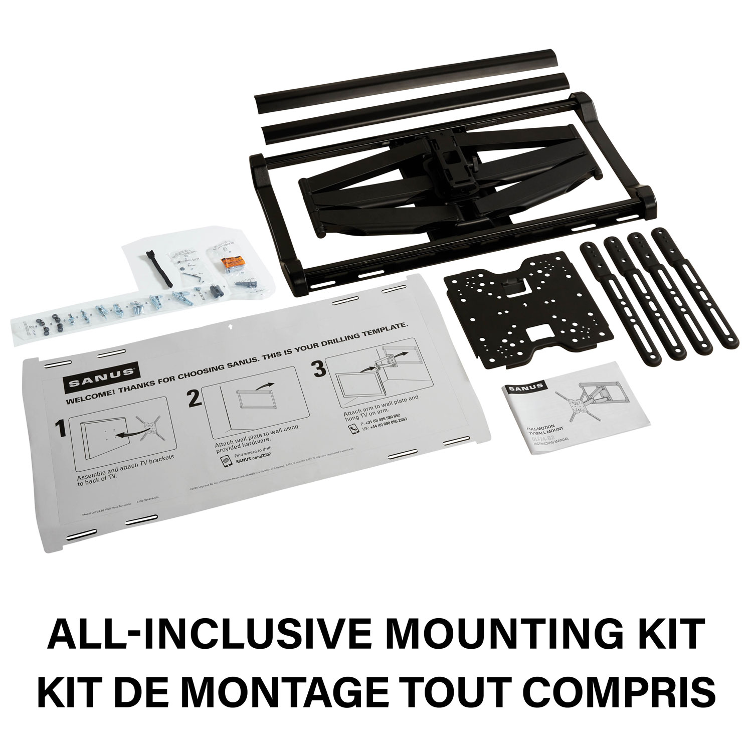 Support mural articulé Classic de SANUS pour téléviseur de 37 à 90 po