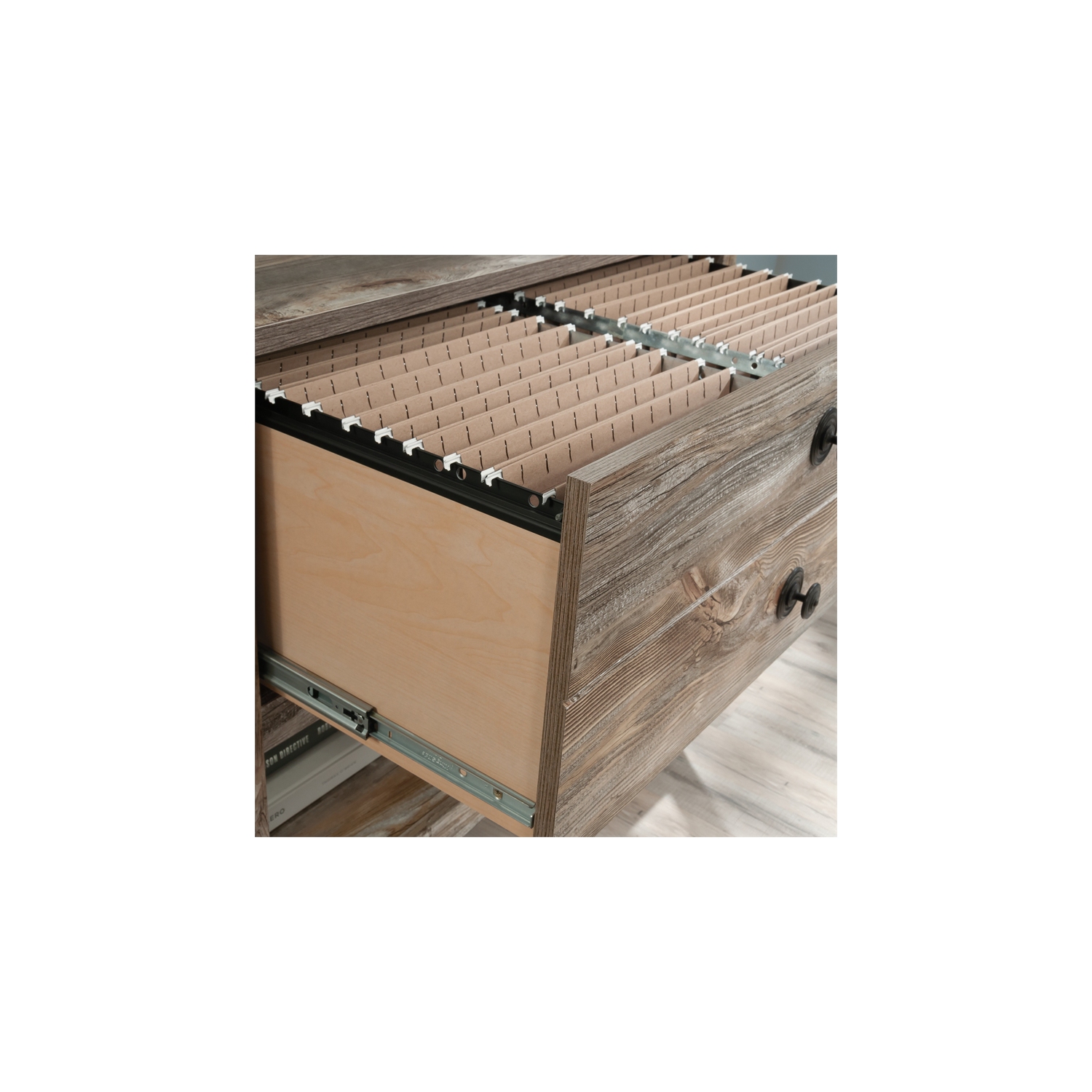 Sauder Granite Trace Engineered Wood Lateral File in Rustic Cedar/Brown